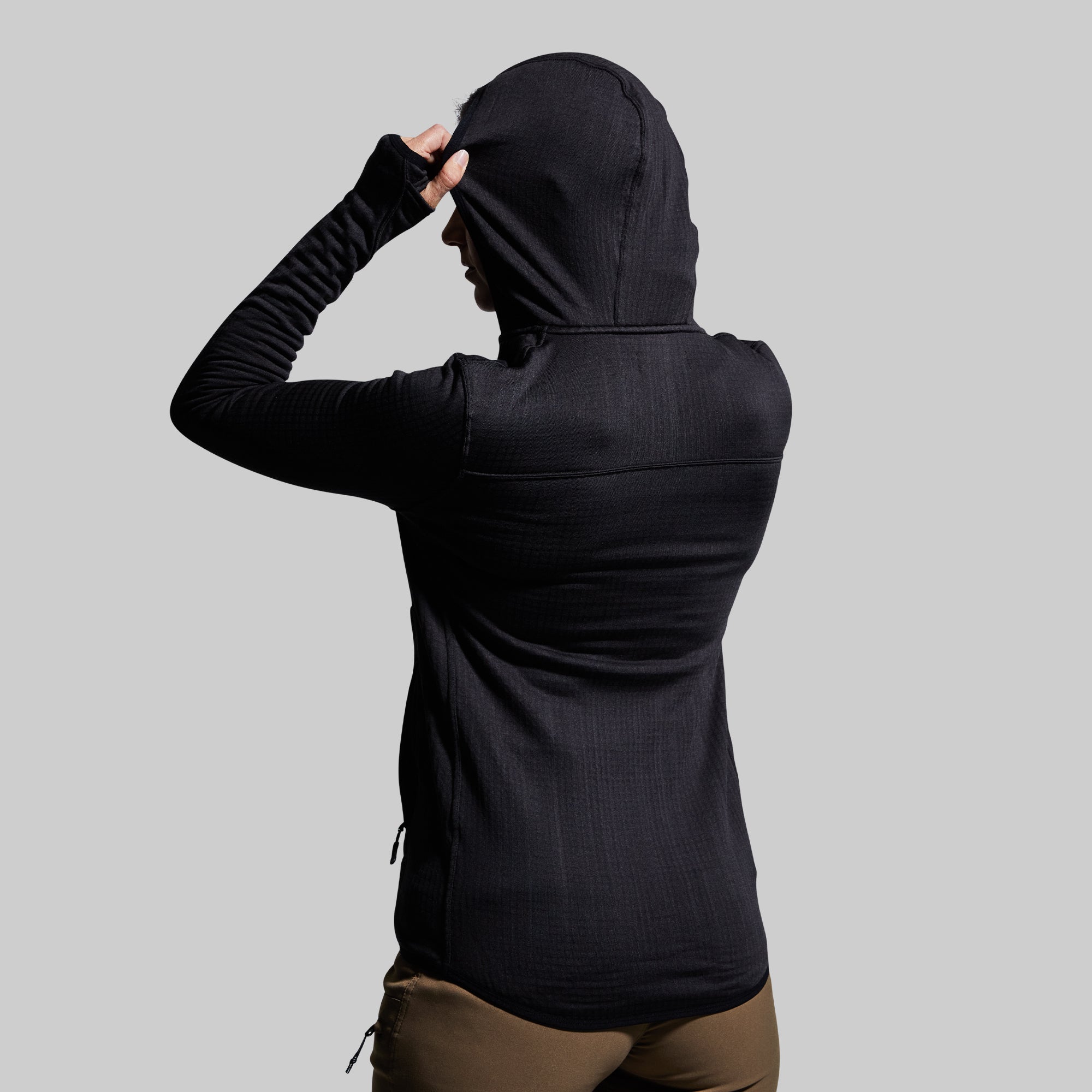 Women's Quiver Half Zip Hoodie - Soft Fleece Pullover with Kangaroo Pocket, Lightweight & Comfortable for Running, Hiking & Casual Wear (Black)
