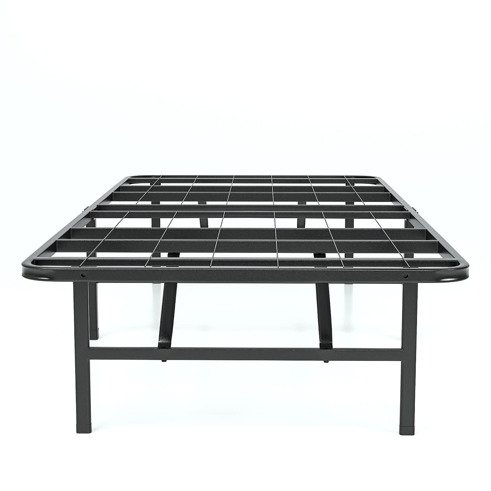 IYEE NATURE 14 Inch Metal Bed Frame with Steel Slats - No Box Spring Needed, Easy Assembly Twin Size Platform Bed with Large Underbed Storage Space - Perfect for Dorm Rooms, Guest Bedrooms & Small Spaces