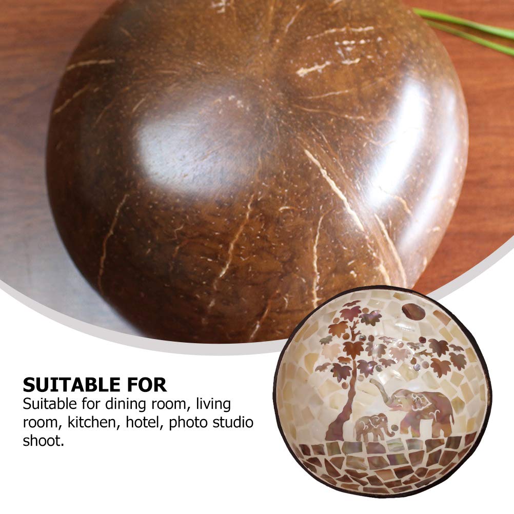 BESPORTBLE Natural Coconut Shell Bowl - Eco-Friendly Snack Storage Container for Candy, Nuts, Fruits - Perfect for Kitchen, Dining, Party Serving (1 Piece)