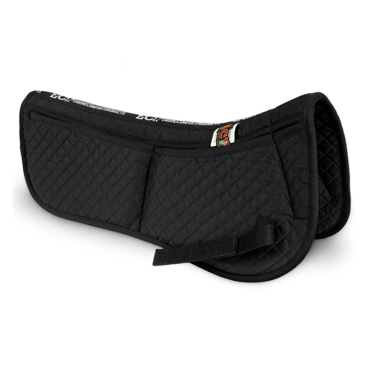 ECP Quilted 4 Pocket Correction Half Pad for Horses - Shock Absorbing & Breathable Saddle Pad for Riding, Training & Show Jumping