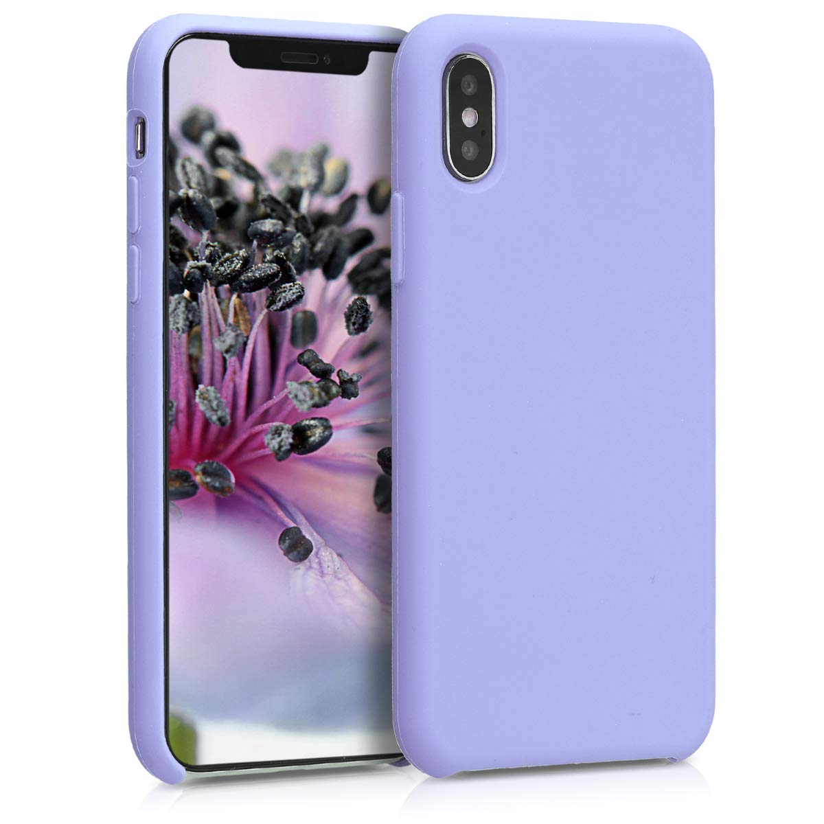 kwmobile Slim TPU Silicone Case for Apple iPhone Xs - Soft Protective Phone Cover in Light Lavender | Perfect for Everyday Use, Work & Travel Protection