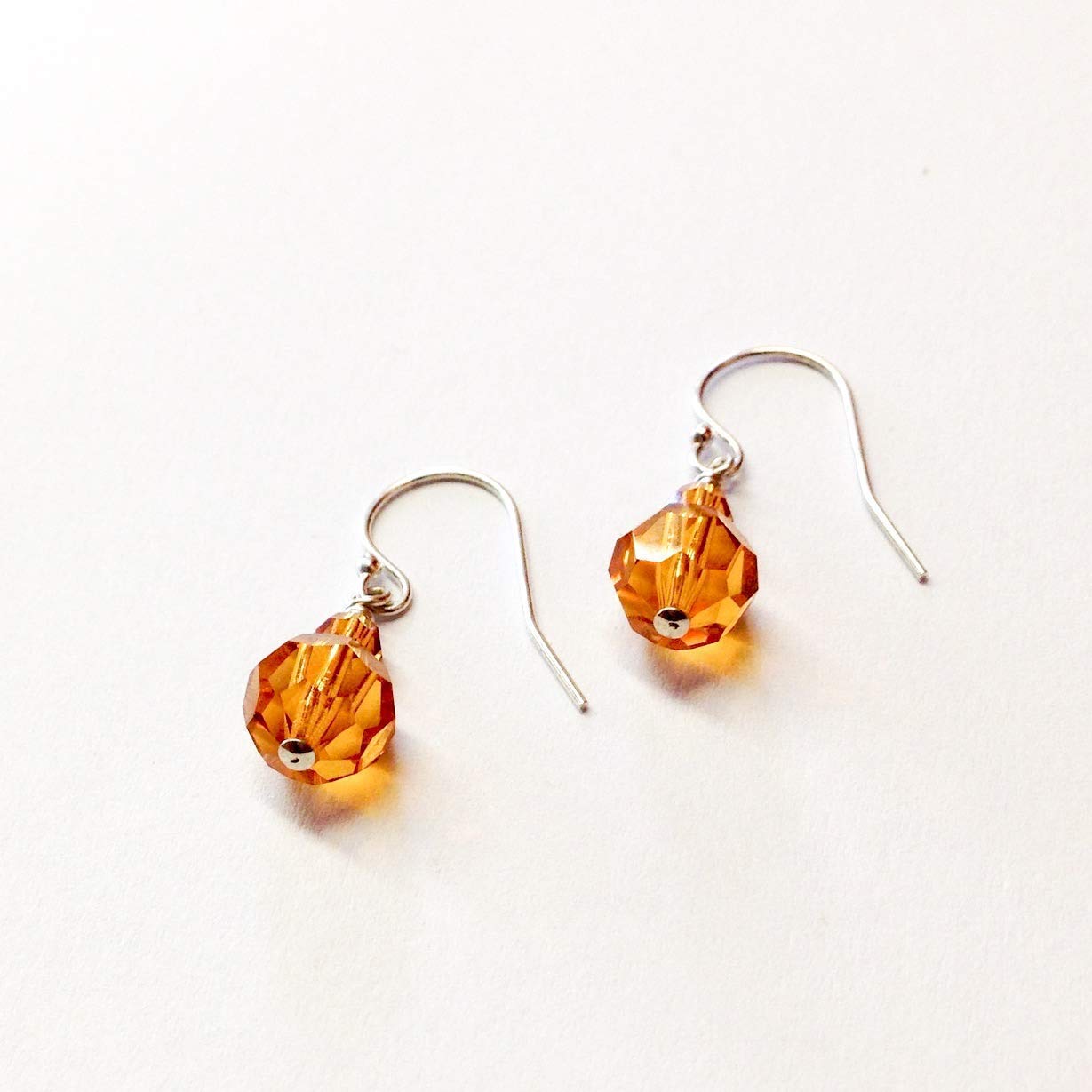 Golden Yellow Topaz Crystal Drop Earrings in Sterling Silver - Elegant Dangle Earrings for Women, Perfect for Parties, Weddings & Special Occasions