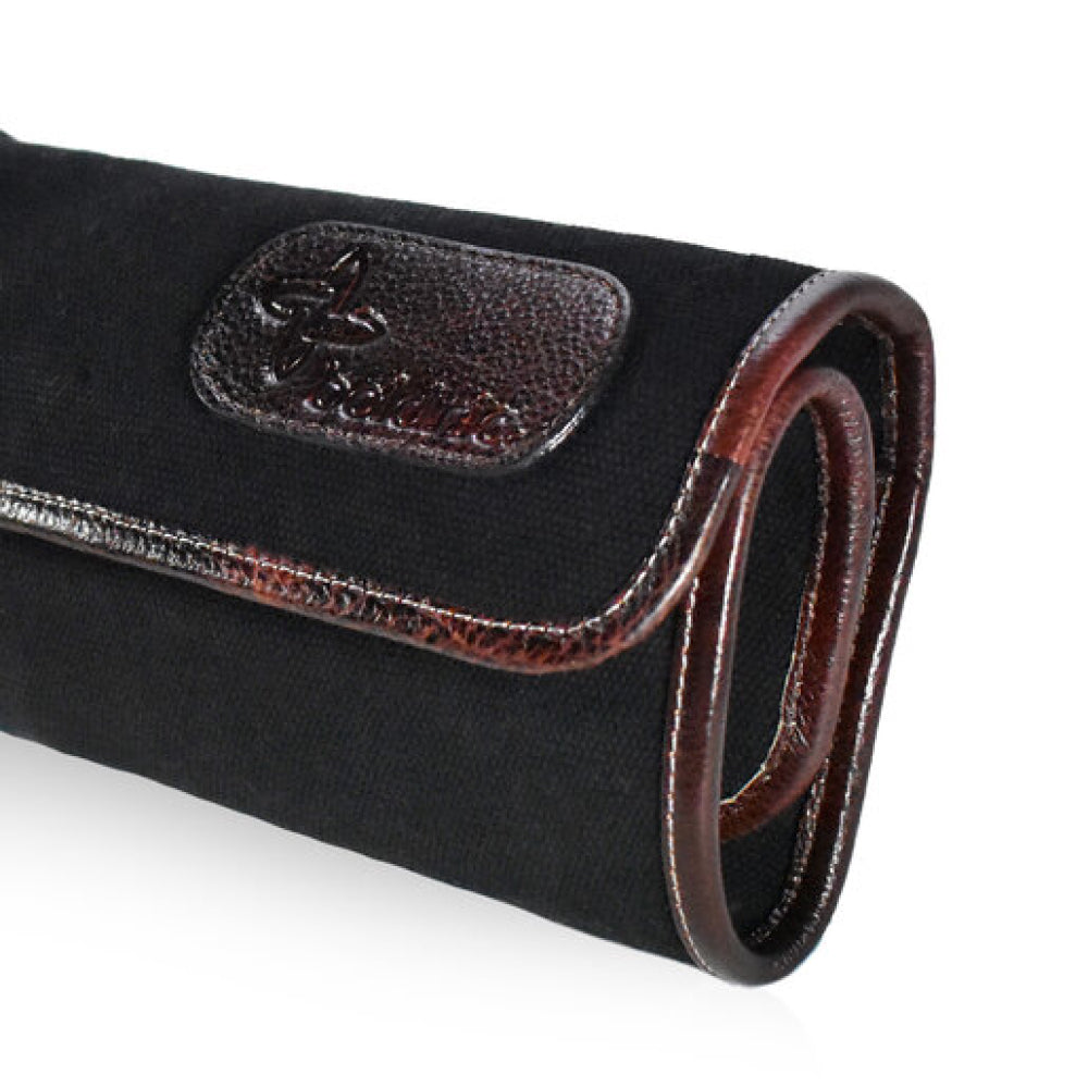Boldric BOCT104 7-Pocket Black Canvas Tactical Knife Holder with DD Hook - Perfect for Outdoor Camping, Hunting & Military Gear Storage