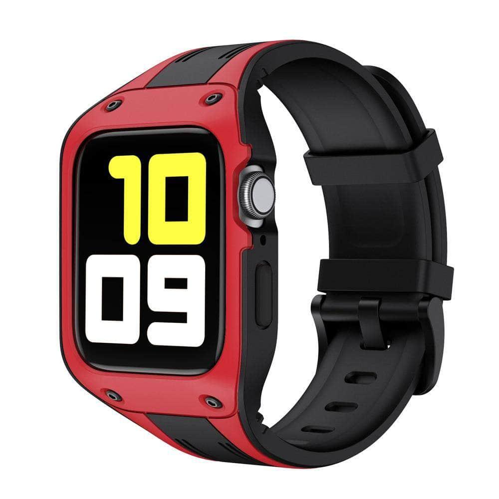 Soft Silicone Strap Protective Frame for Apple Watch Series 6/5/4/SE - 44mm 42mm 40mm 38mm - Comfortable Durable Band for Workout, Running & Daily Use