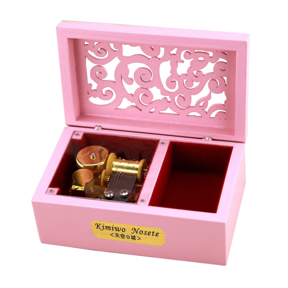 YouTang 18-Note Hollow Wooden Wind-Up Musical Box - Mini Hand Crank Music Box Plays 'Ode to Joy' - Perfect for Weddings, Gifts & Home Decor