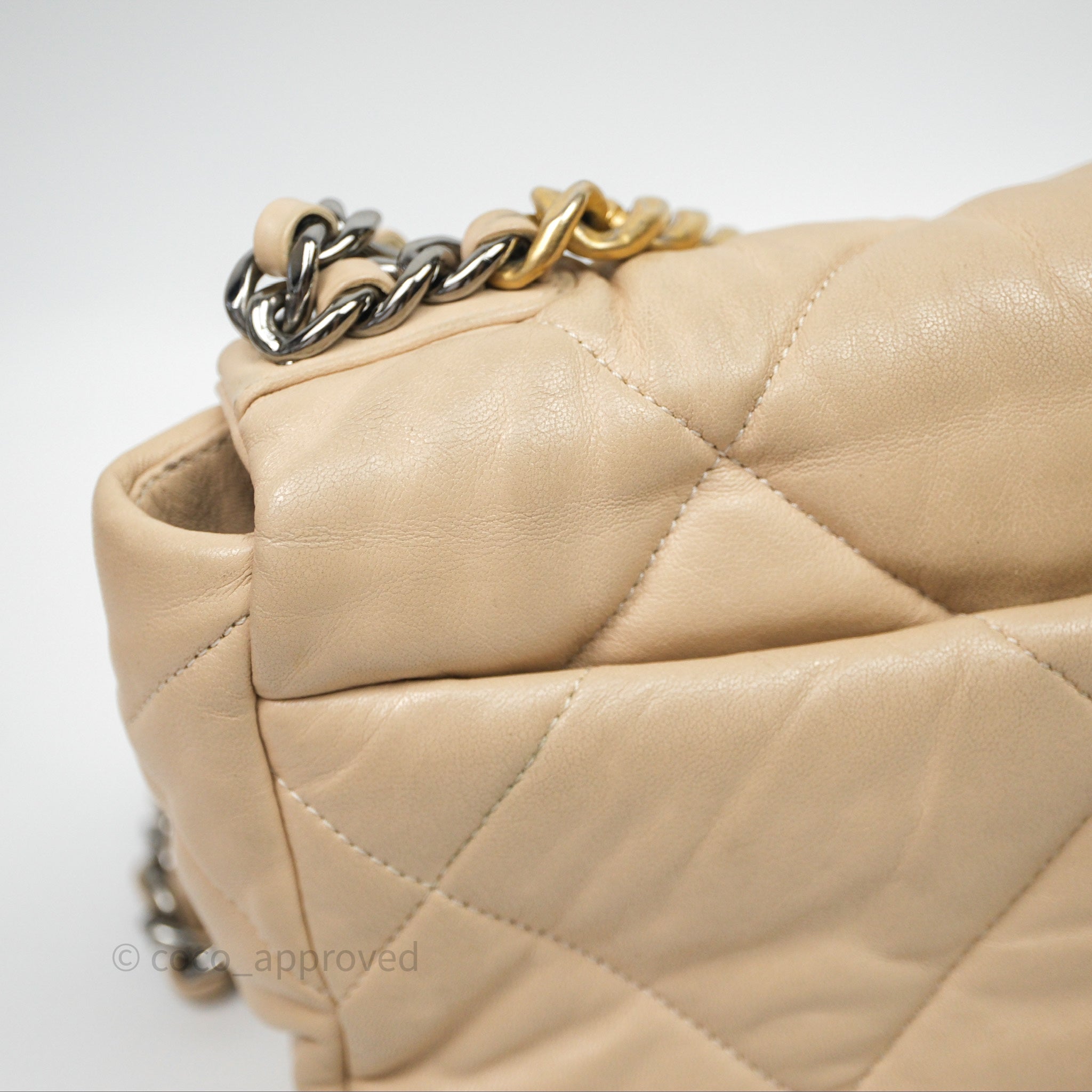 Chanel 19 Small Beige Mixed Hardware Flap Bag - Luxury Designer Handbag for Women | Perfect for Everyday Use, Work & Special Occasions