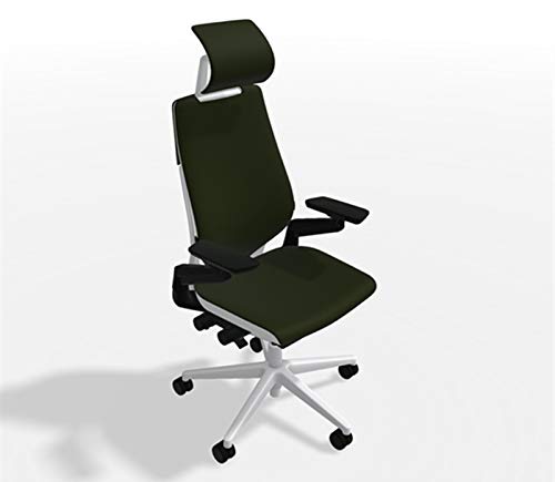 Steelcase Gesture Ergonomic Office Chair with Adjustable Headrest & Lumbar Support - Bo Peep Serpent Fabric, Platinum Frame (Light/Light) - Perfect for Home Office, Gaming & Workspaces - Hard Floor Casters Included