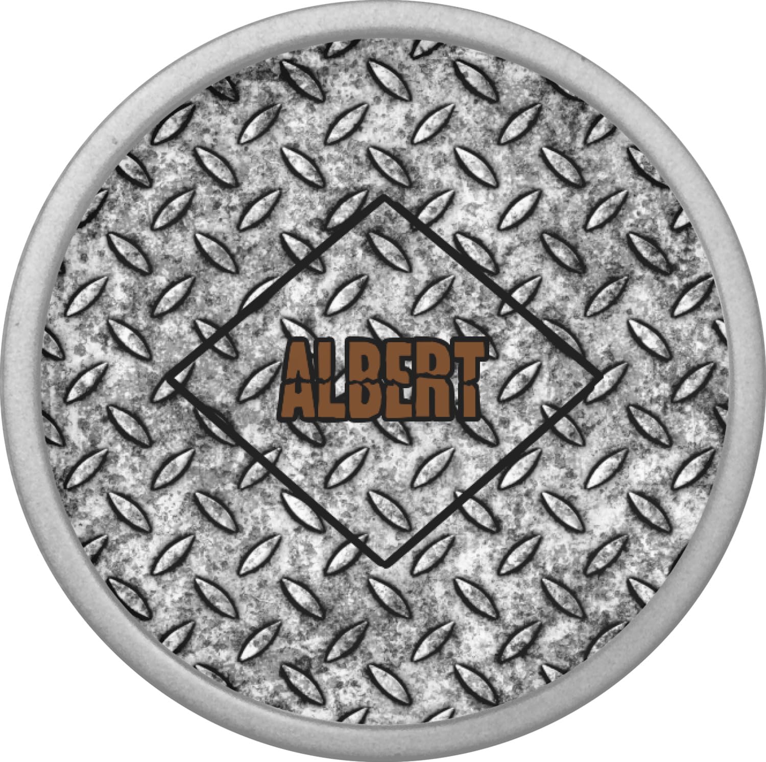 Custom Silver Diamond Plate Cabinet Knob - Durable Metal Drawer Pulls for Kitchen, Bathroom & Furniture - Rust-Resistant Hardware Upgrade for Home & Office