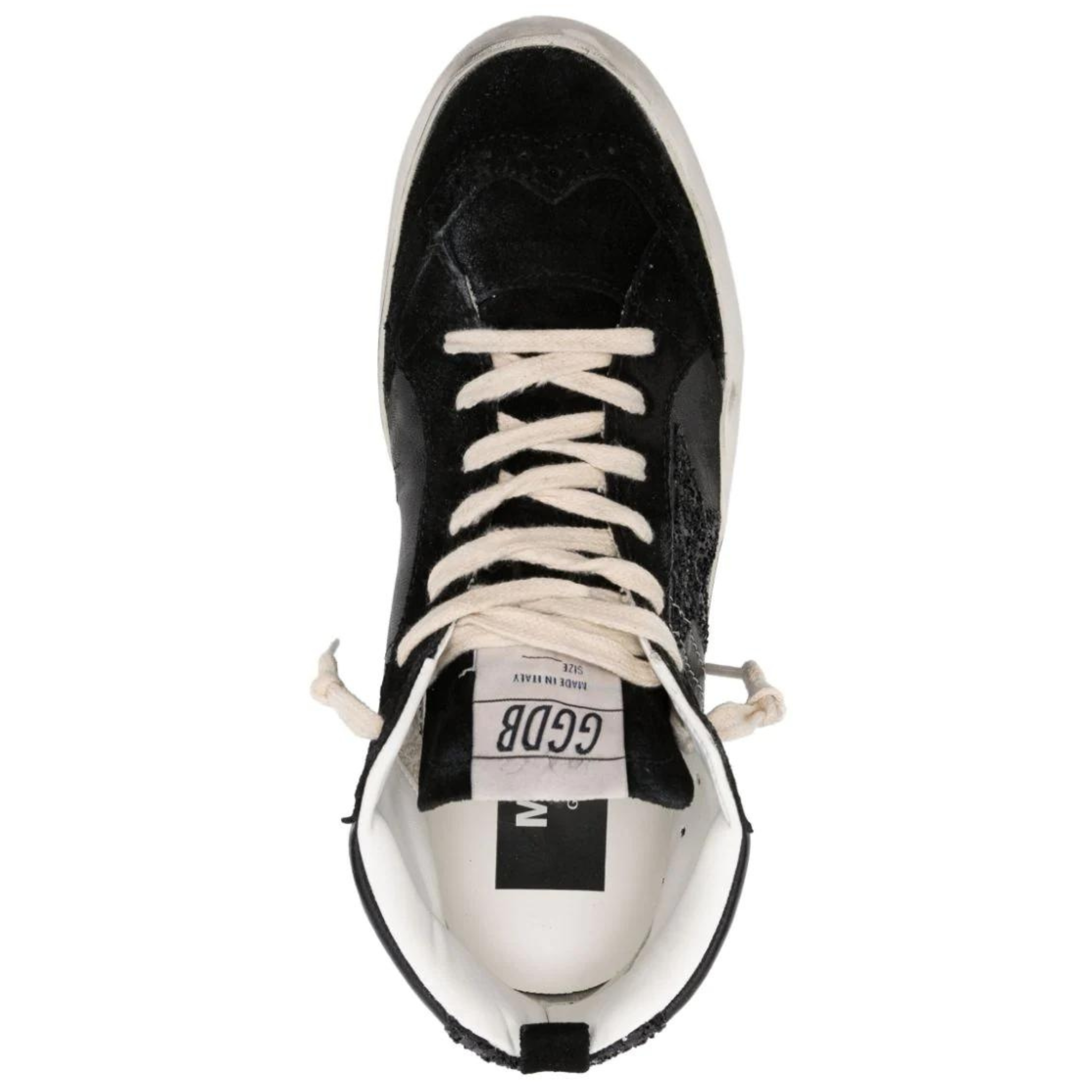 Black Glitter Mid Star Sneakers - Women's Fashion Casual Shoes for Walking & Running - Perfect for Parties, Gym & Everyday Wear