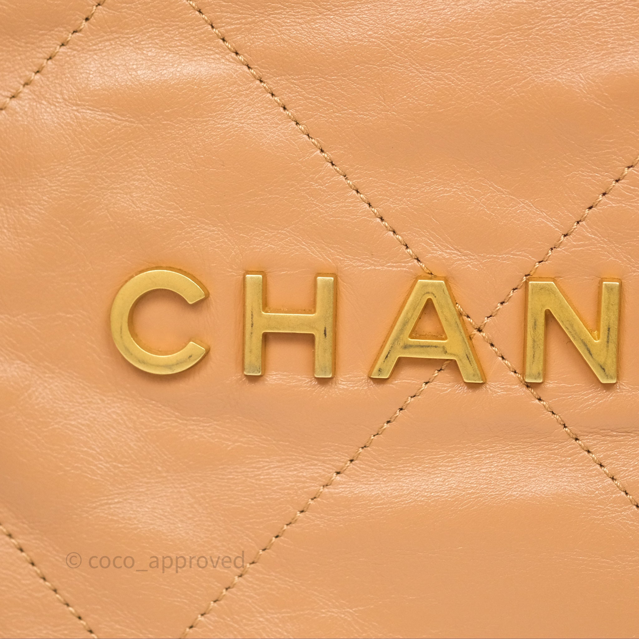 Chanel 22 Small Backpack in Camel Shiny Calfskin with Gold Hardware - Luxury Designer Handbag for Women, Perfect for Everyday Use & Travel Accessories