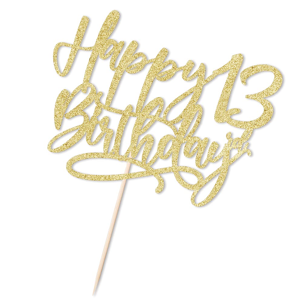 Kaoenla Happy 30th Birthday Cake Topper - Golden Glitter 'Hello 30' & 'Cheers 30' Cake Decorations for 30th Anniversary Parties | Perfect for Milestone Birthday Celebrations & Festive Dessert Displays