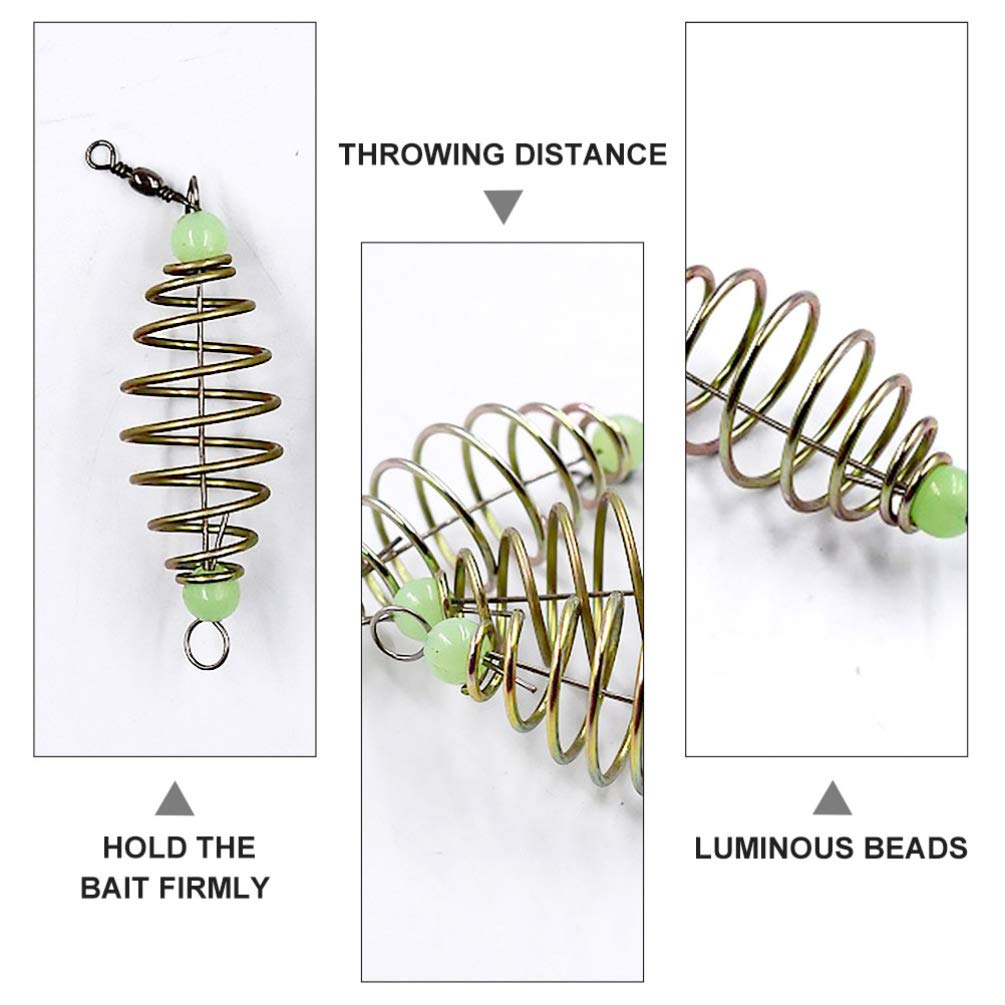 BESPORTBLE 24pcs Spring Bait Fishing Cage - Durable Feeder Holder & Fish Bait Lure Tool for Freshwater & Saltwater Fishing - Perfect for Bass, Trout, and Catfish Angling