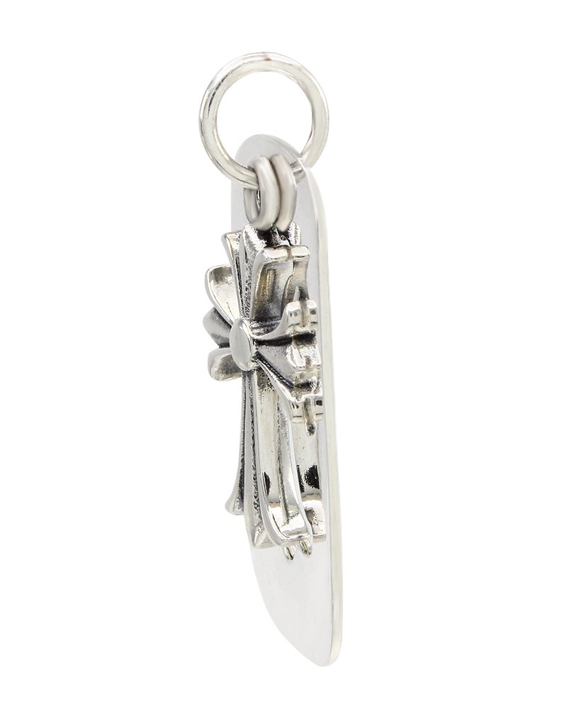 Affy Dog Tag Cut Out Cross Biker Rock Punk Charm Pendant Necklace - Unisex Sterling Silver Jewelry for Men & Women - Perfect for Father's Day Gifts, Biker Events & Punk Rock Fashion
