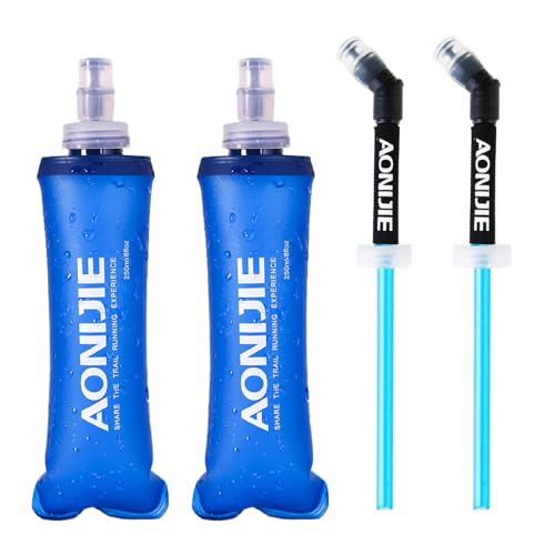 C-250ml (8.5oz) -2 pack - TPU Water Bottle with 2 straw
