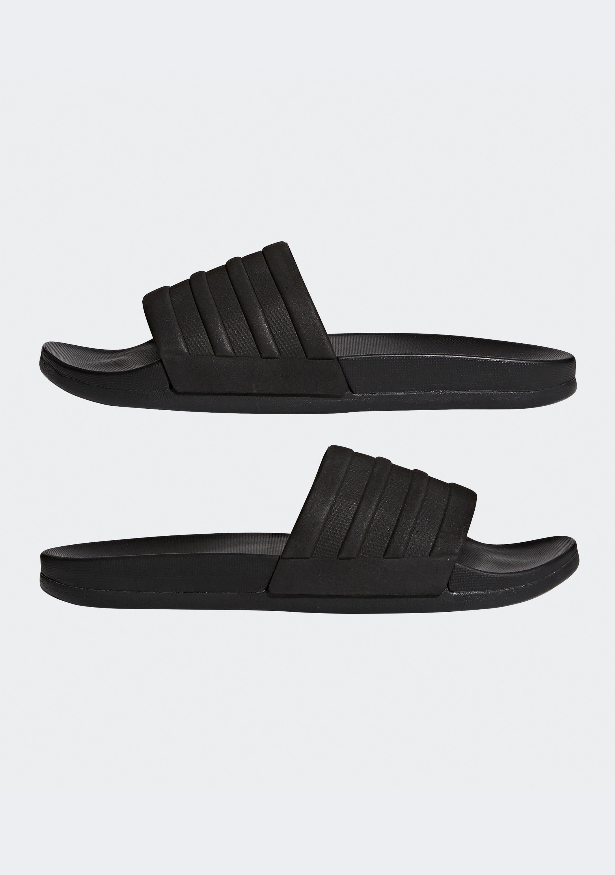 Adidas Men's Adilette Cloudfoam Plus Mono Slide Sandals - Ultra Comfortable Slides for Men with Cloudfoam Cushioning - Perfect for Pool, Beach, Gym & Indoor Use