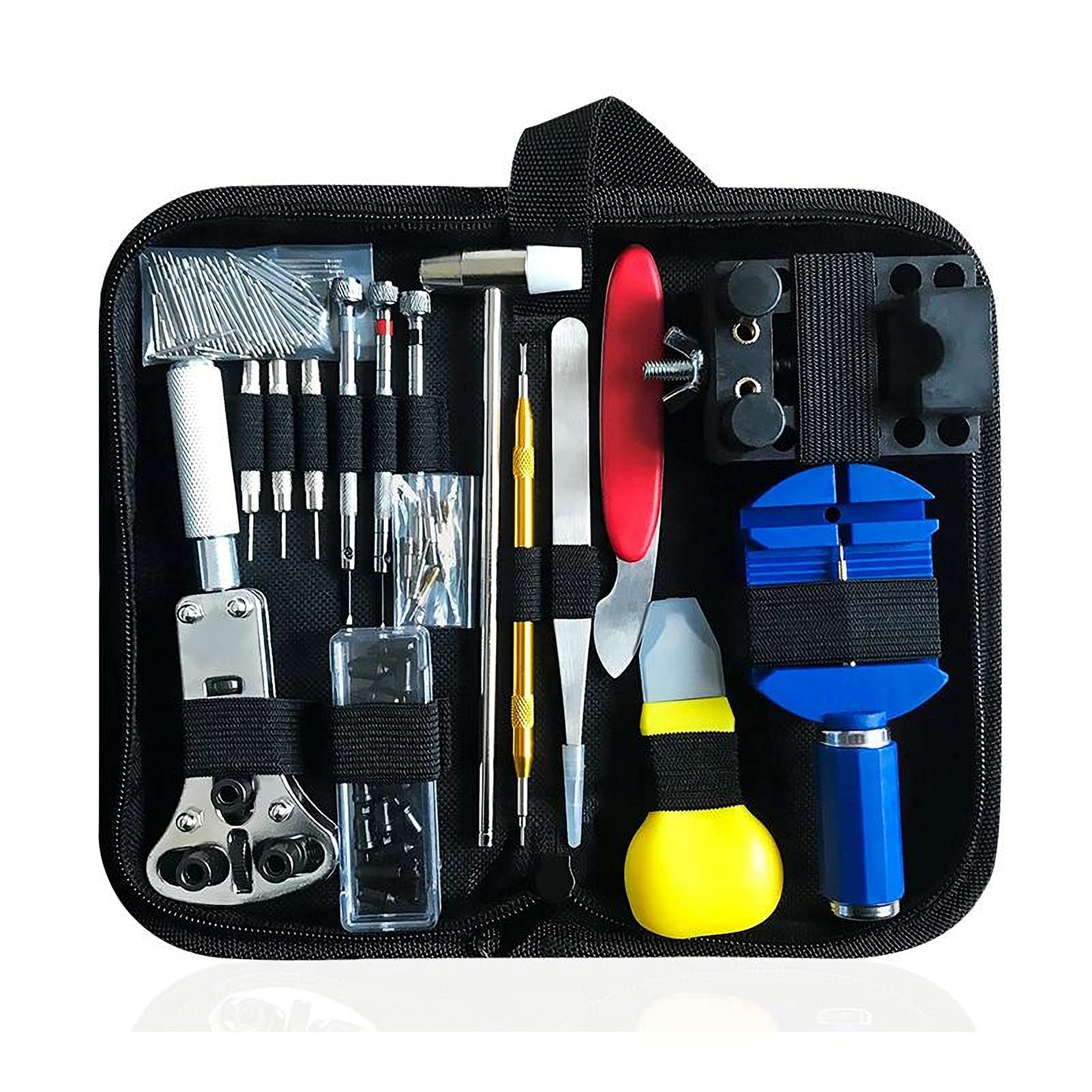 UELEGANS 147PCS Professional Watch Repair Kit - Spring Bar Tool Set, Strap Link Pin Remover, Watch Band & Back Case Opener - Complete Watchmaker Tool Kit for DIY Watch Repair & Maintenance