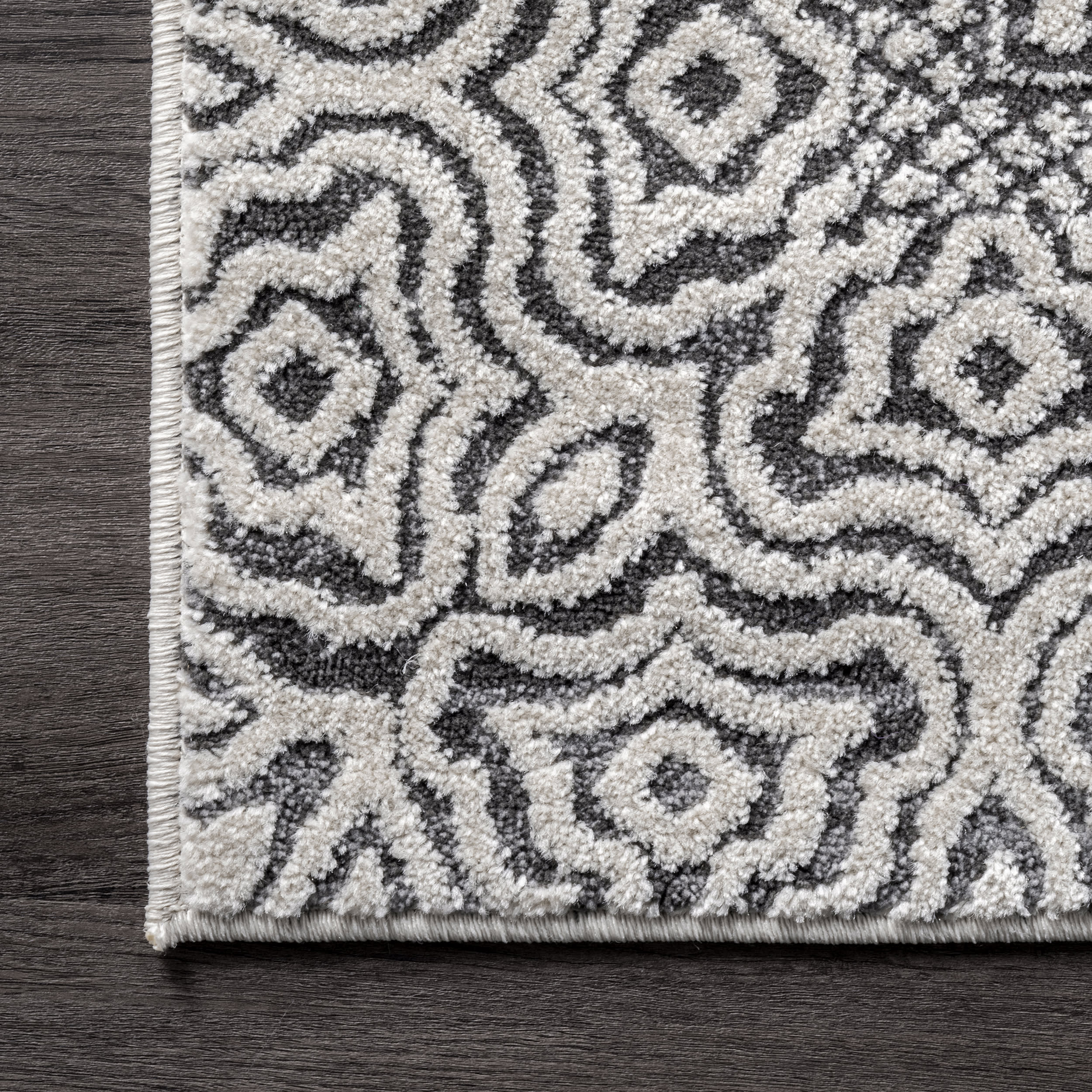 Diamond Mosaic Area Rug - Soft Grey Modern Geometric Design for Living Room, Bedroom & Home Decor