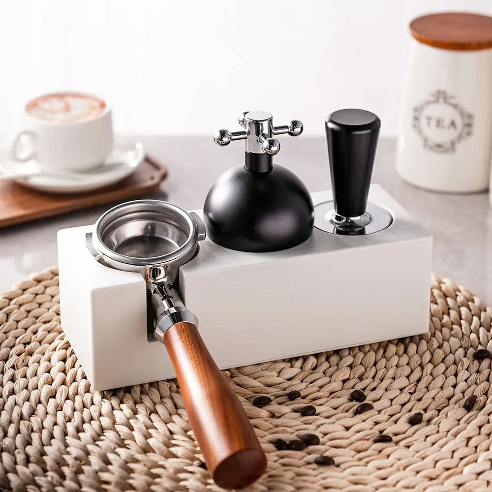 I.XXI Coffee Station Tool Holder - Compatible with 53mm & 58mm Portafilters - White - Perfect for Espresso Bars & Home Coffee Stations