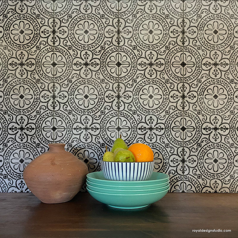 Bixby Tile Stencil - Reusable DIY Home Decor Stencils for Painting, Wall Art, and Floor Designs | Perfect for Bathroom, Kitchen, and Backsplash Projects
