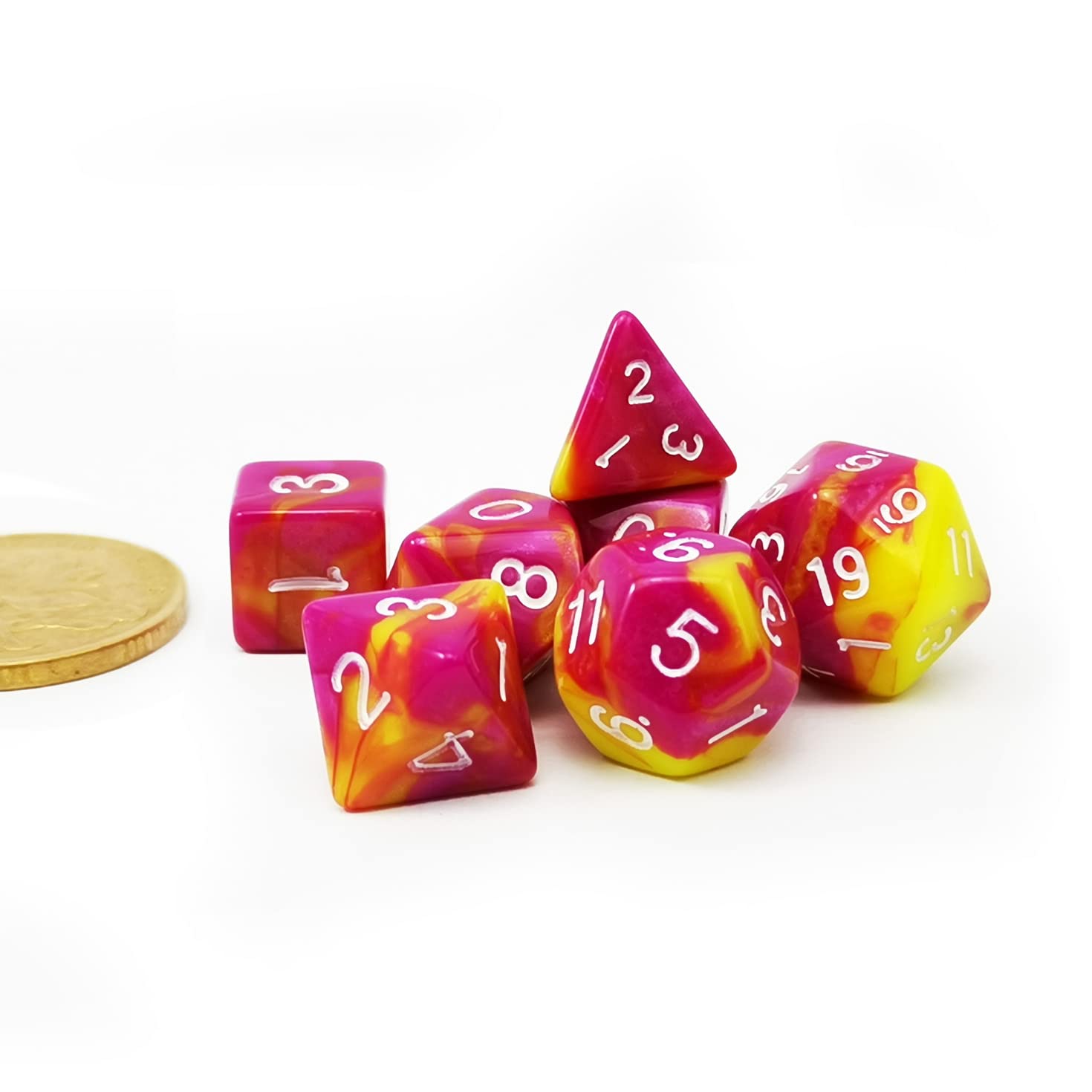 Bescon Mini Two Tone Polyhedral RPG Dice Set - 10MM Small Dice (D4-D20) for D&D, Pathfinder & Tabletop Gaming - Perfect for RPG Enthusiasts & Collectors