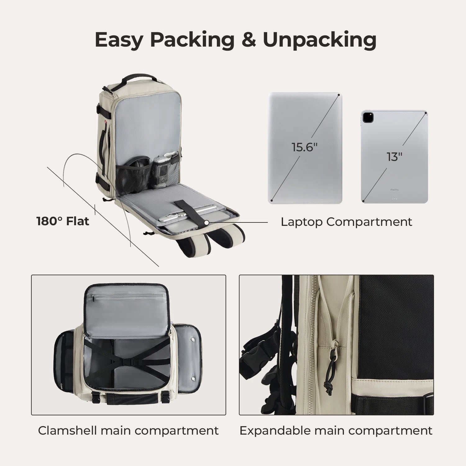 Blast Travel Backpack - Lightweight Waterproof Carry-On Backpack for Men & Women - Perfect for Airplane, Hiking, Camping & Daily Commute