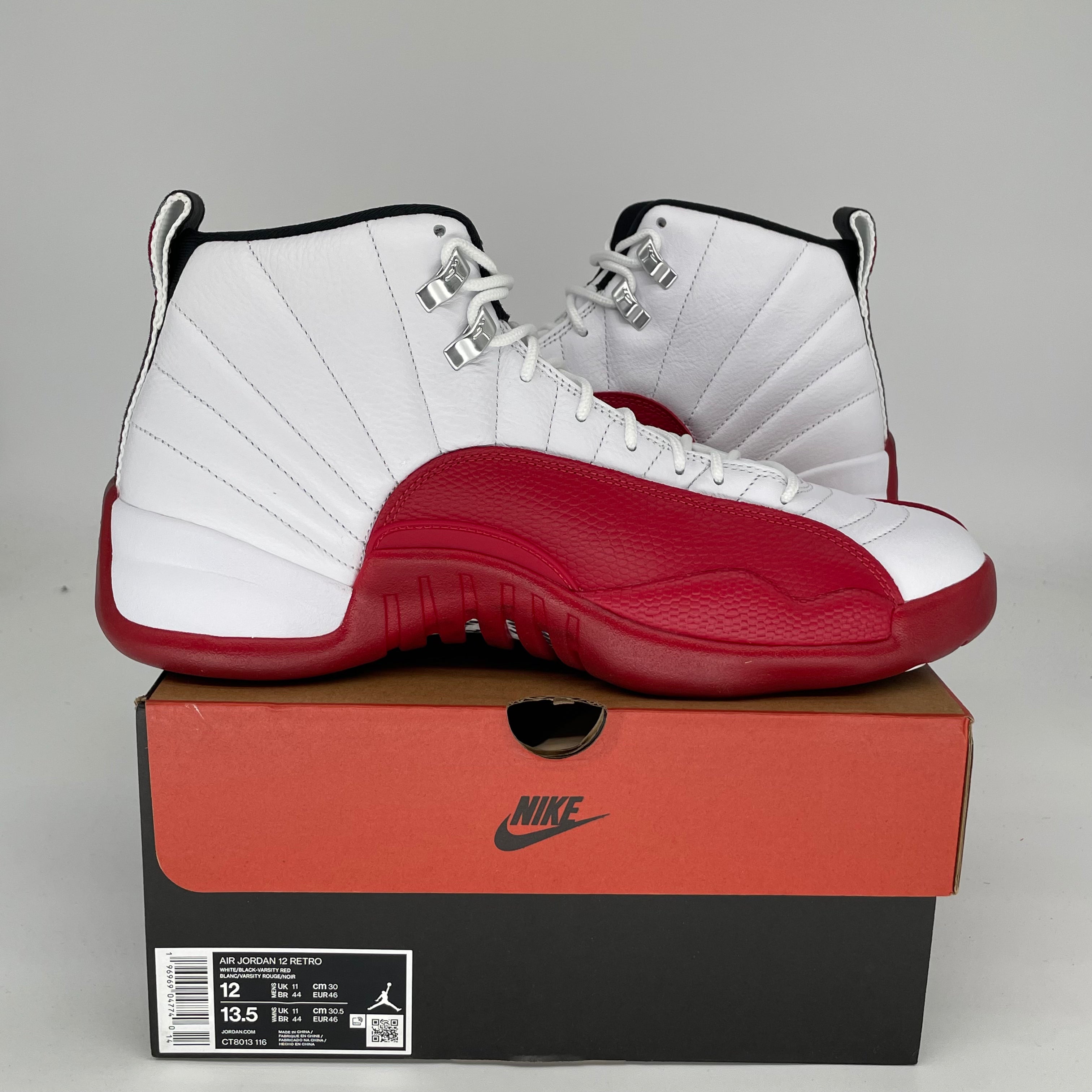 AIR JORDAN 12 CHERRY RED BASKETBALL SHOES SIZE 12 MEN'S CT8013-116 - Perfect for Basketball Games, Streetwear Fashion & Sneaker Collecting