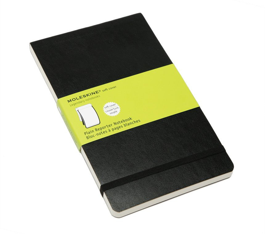 Moleskine Classic Plain Reporter Notebook - Black Hardcover Journal for Writing, Sketching & Note Taking | Perfect for Travel, Work & School