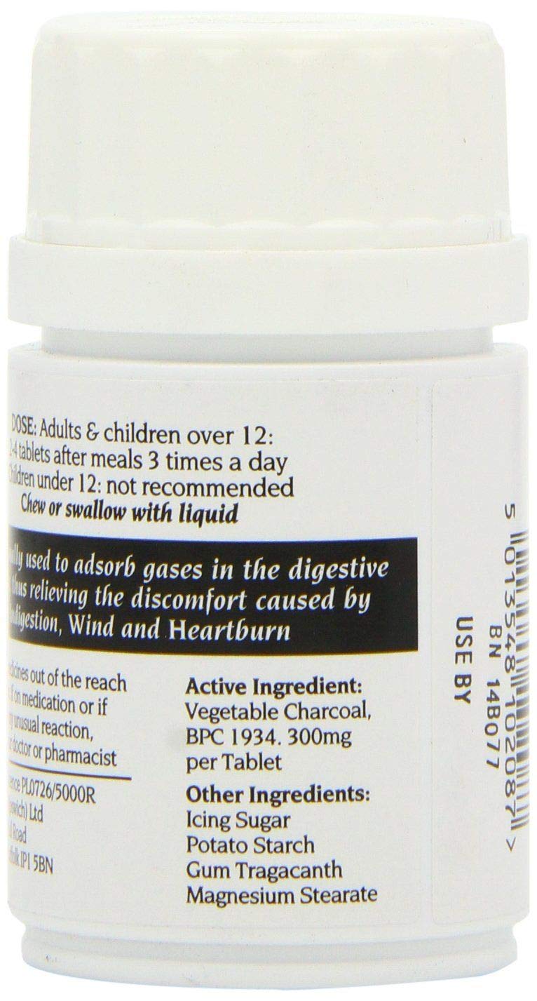 Charcoal 300mg - 100 Tablets | Activated Charcoal Supplement for Detox & Digestion | Perfect for Gas Relief, Bloating & Toxin Removal
