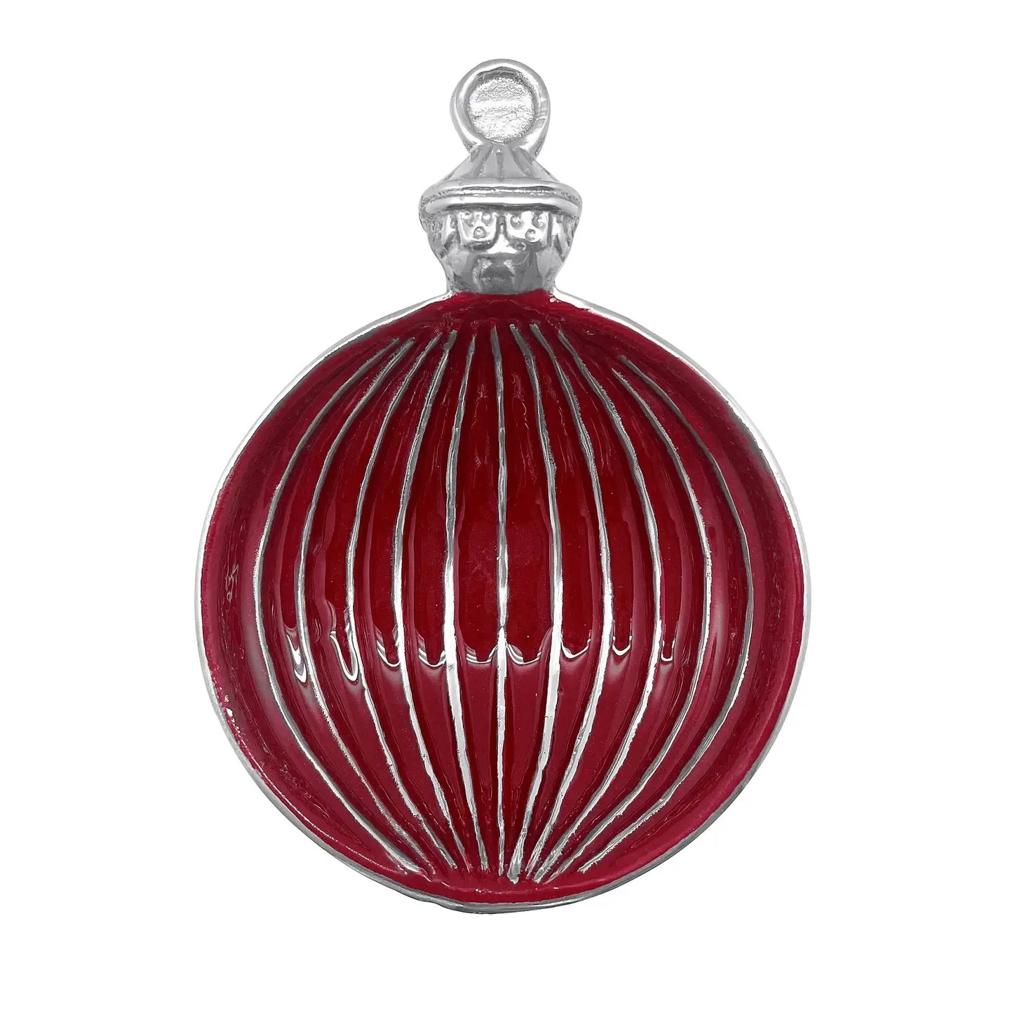 Red Ornament Candy Dish - Elegant Holiday Candy Bowl for Christmas Decorations & Party Treats | Perfect for Festive Gatherings, Home Decor, and Gift Giving