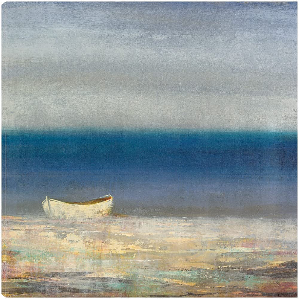 Ocean Art Canvas Wall Decor by Kemp – 22x22 Inch Ready to Hang Painting for Living Room, Bedroom, Office & More – Coastal Themed Home Decor for Beach House, Nursery & Bathroom