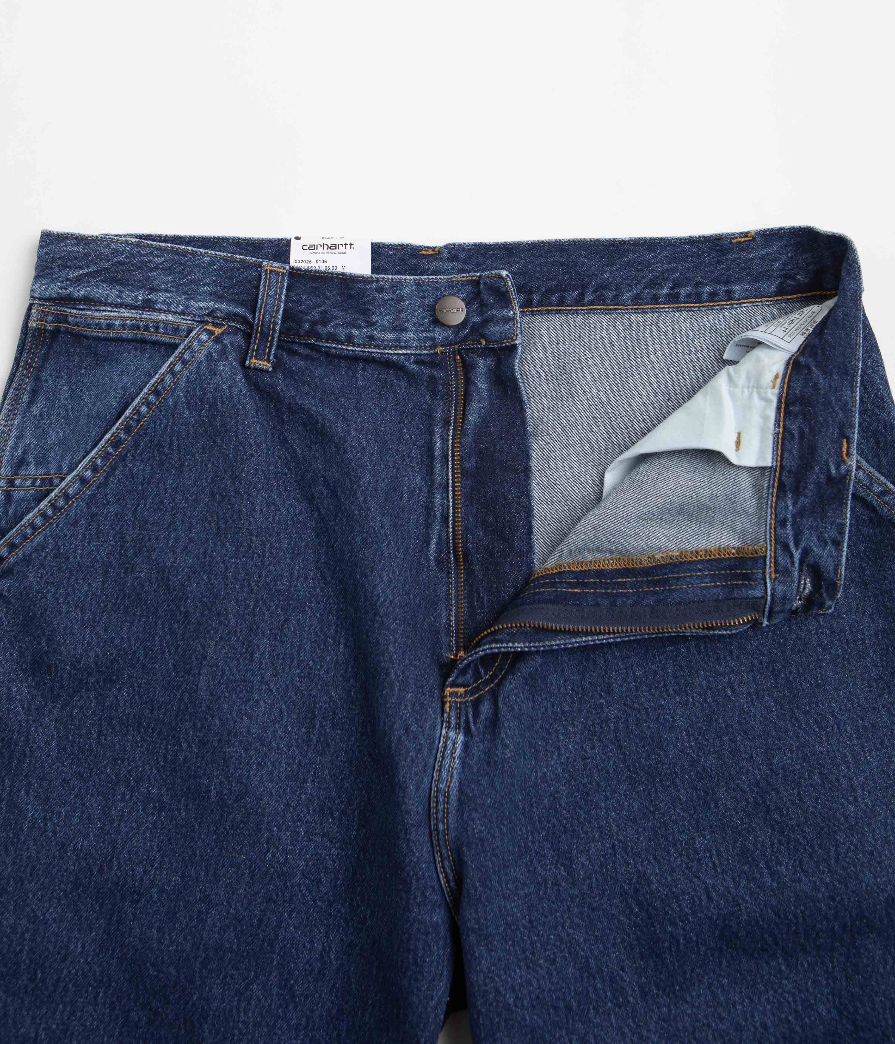 Carhartt Brandon Single Knee Work Pants - Blue Stone Washed Denim for Men | Durable Construction Workwear for Job Sites & Outdoor Activities