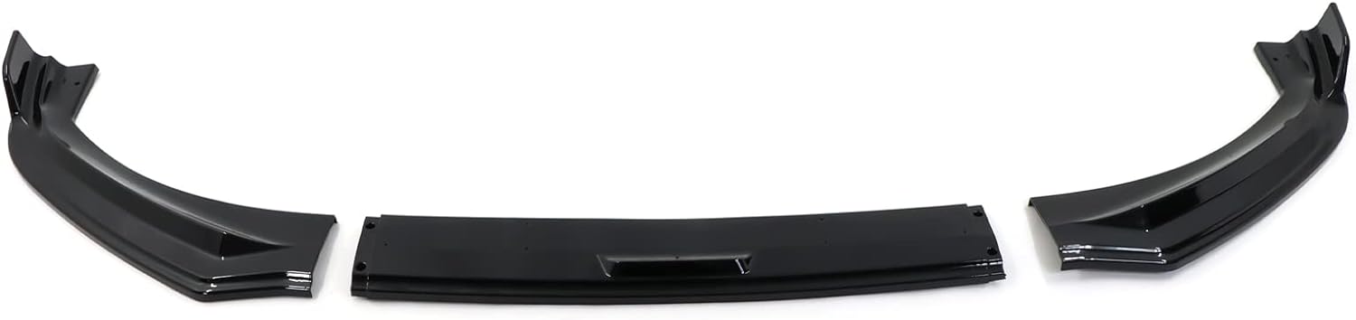 2021-2025 Ford Mustang Mach E IKON 3PC Front Bumper Lip Spoiler - Glossy Black PP Material - Enhance Style & Aerodynamics - Perfect for Street Racing & Car Shows