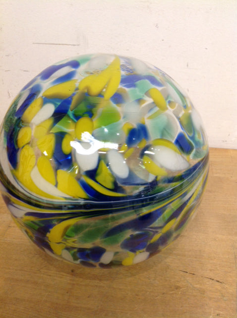 10 Blue & Yellow Art Glass Balls – Handmade Decorative Orbs for Home, Wedding, and Party Decor – Perfect for Centerpieces, Gift Toppers & DIY Crafts