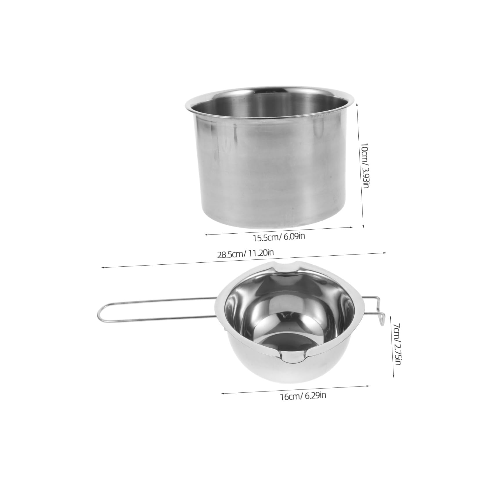 IPetBoom 3-Piece Stainless Steel Wax Warmer Set - Hair Removal Wax Melter, Cheese & Butter Warmer, Chocolate Melting Pot for Salon, Spa & Home Use