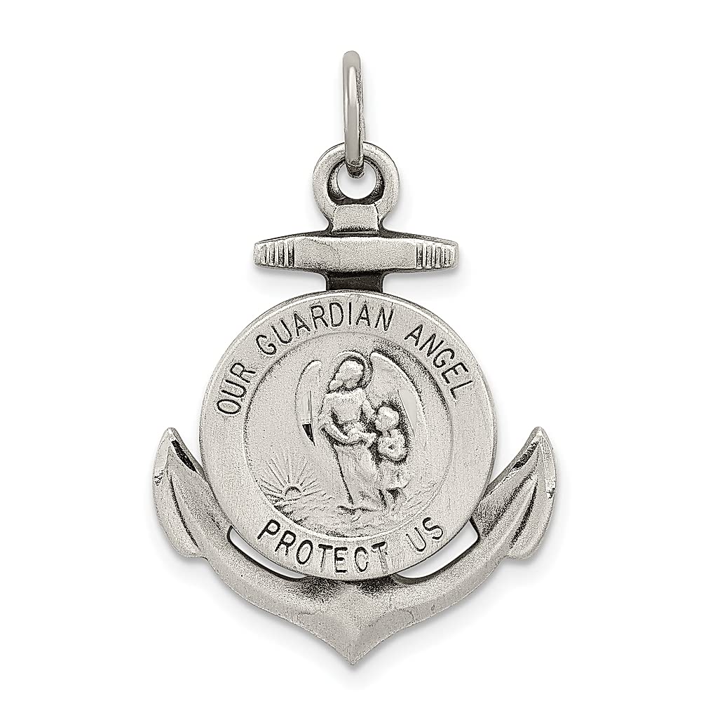 925 Sterling Silver Guardian Angel Nautical Anchor Ship Wheel Pendant Necklace - Religious Jewelry for Women, Perfect Gift for Her - Ideal for Daily Wear, Special Occasions & Spiritual Protection