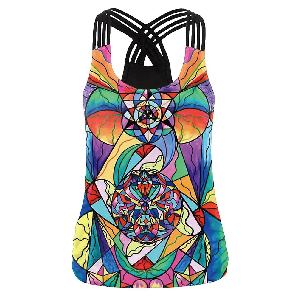 3D Printed Women's Summer Sport Vest - Quick Dry Yoga & Running Fitness Top for Active Lifestyles - Gym, Outdoor Workouts, Yoga Sessions
