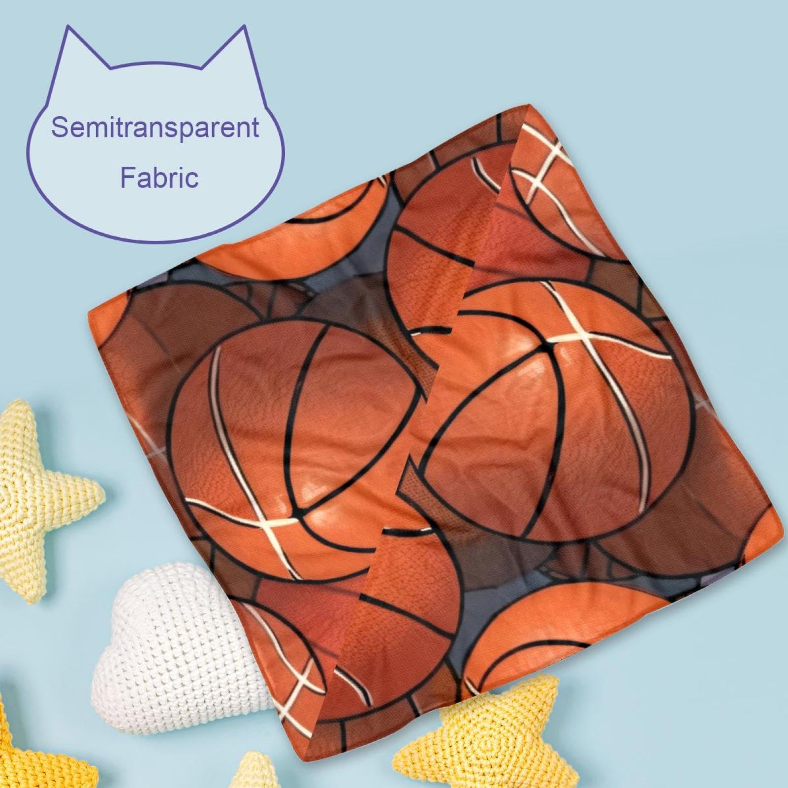 Premium Dog Bandanas for Pets - 2-Piece Basketball Design Dog Scarves & Pet Accessories for Dog Lovers | Perfect for Grooming, Photo Shoots & Outdoor Adventures