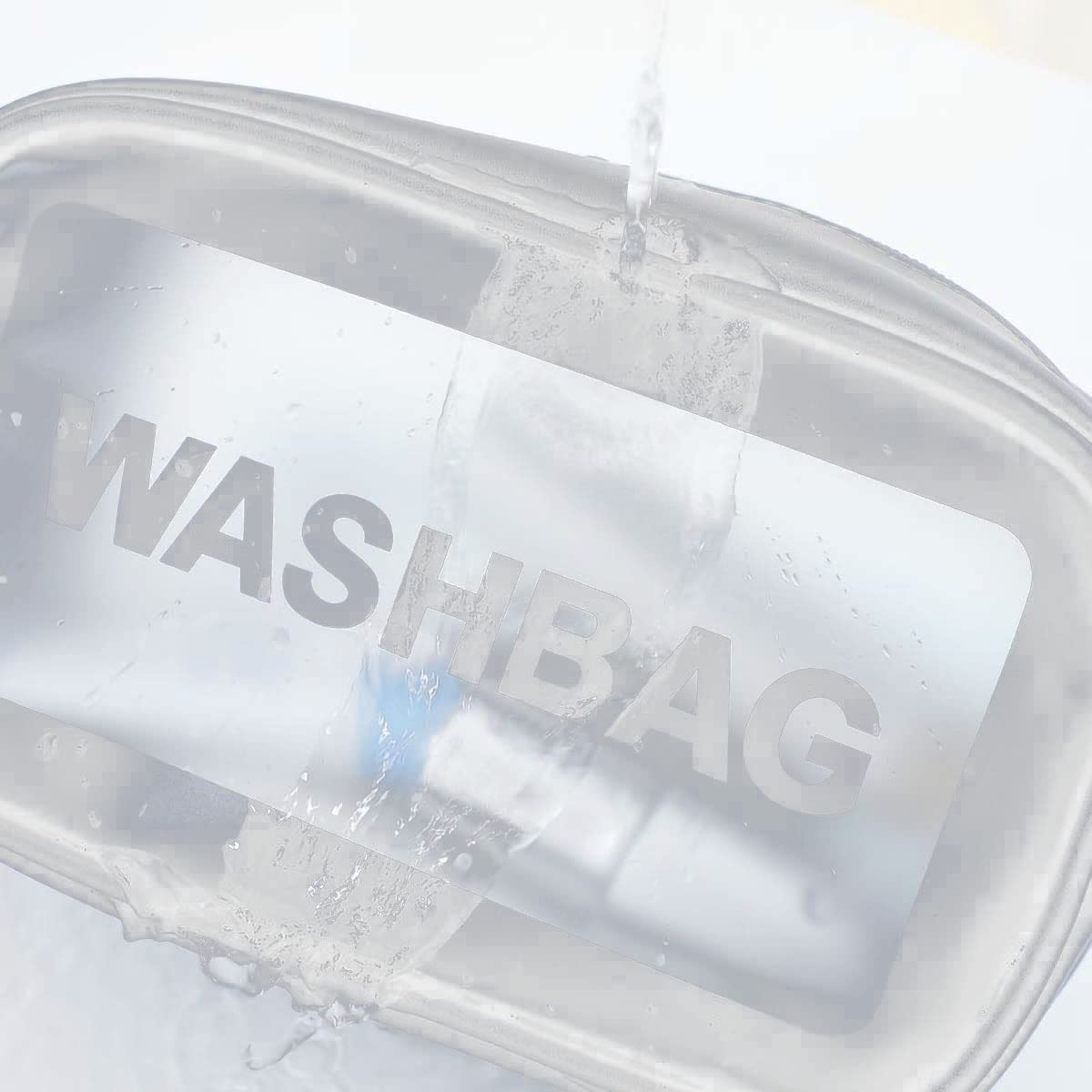 Salepush Clear Toiletry Bag - Transparent Cosmetic Wash Bag with Zipper, Travel Makeup Organizer for Women & Men, Waterproof Grooming Kit & Jewelry Pouch - Perfect for Air Travel, Gym, Camping & Daily Use (White)