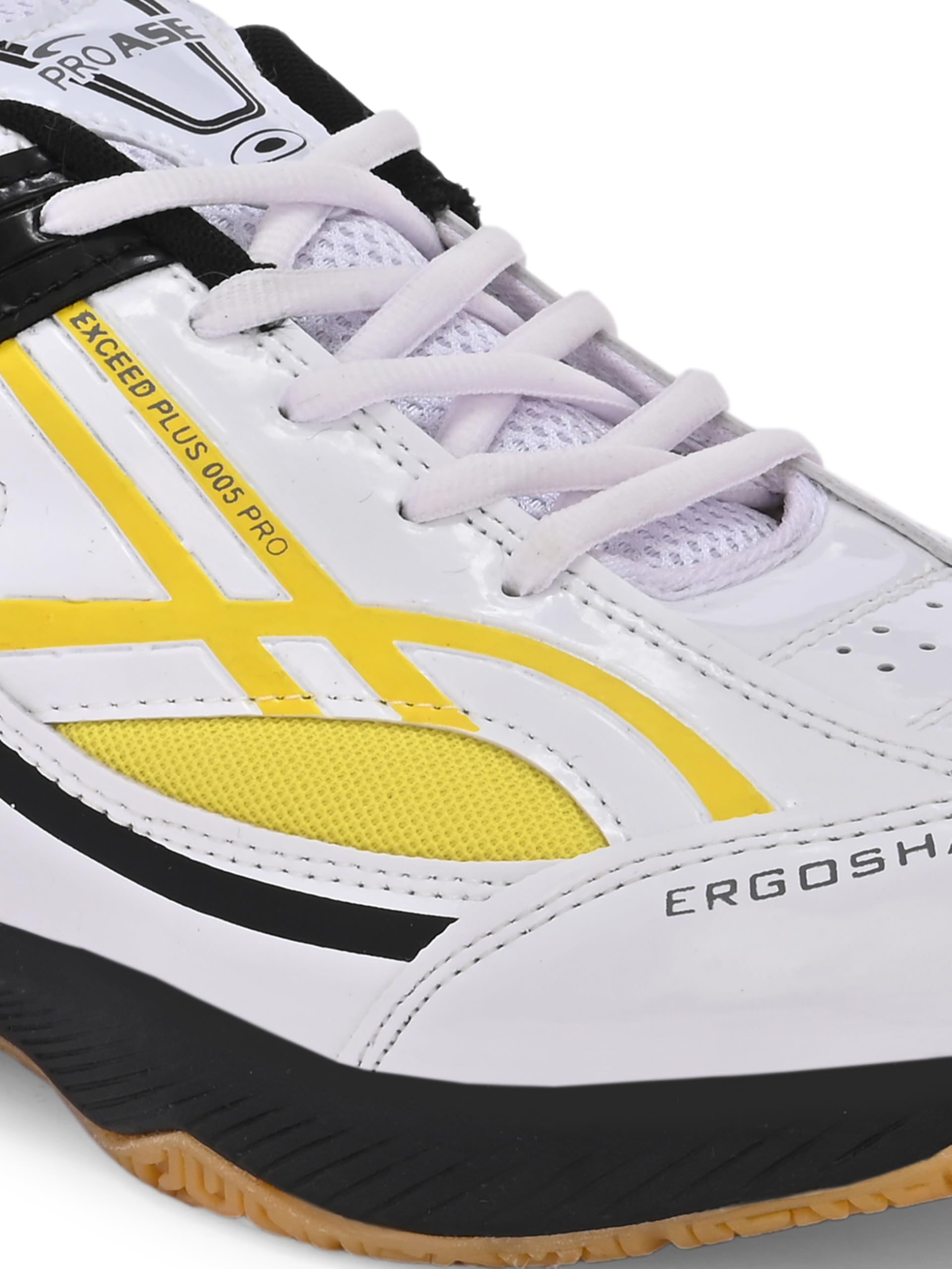 Pro ASE Non-Marking Badminton Shoes - Lightweight & Durable Indoor Court Shoes for Squash, Table Tennis, Pickleball | X-Cushion Technology, Active Grip Sole & Toe Assist | Men's Women's Unisex Sports Shoes in Yellow, Red, Green | Perfect for Gym, Club & Tournament Play