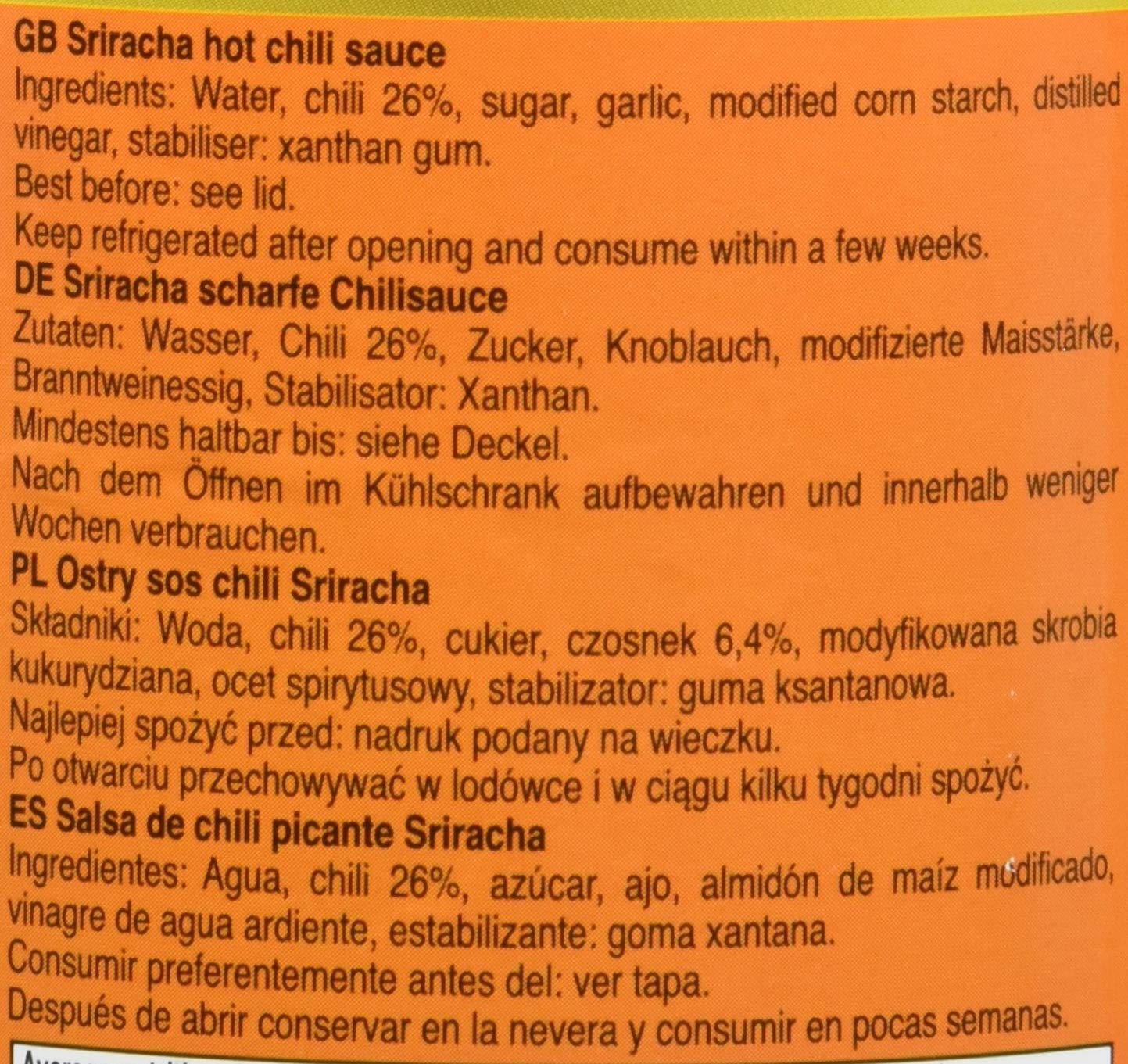 Healthy Boy Sriracha Hot Chili Sauce (700ml) - Spicy Flavor Enhancer for Asian Dishes, Burgers & Stir-Fry Cooking