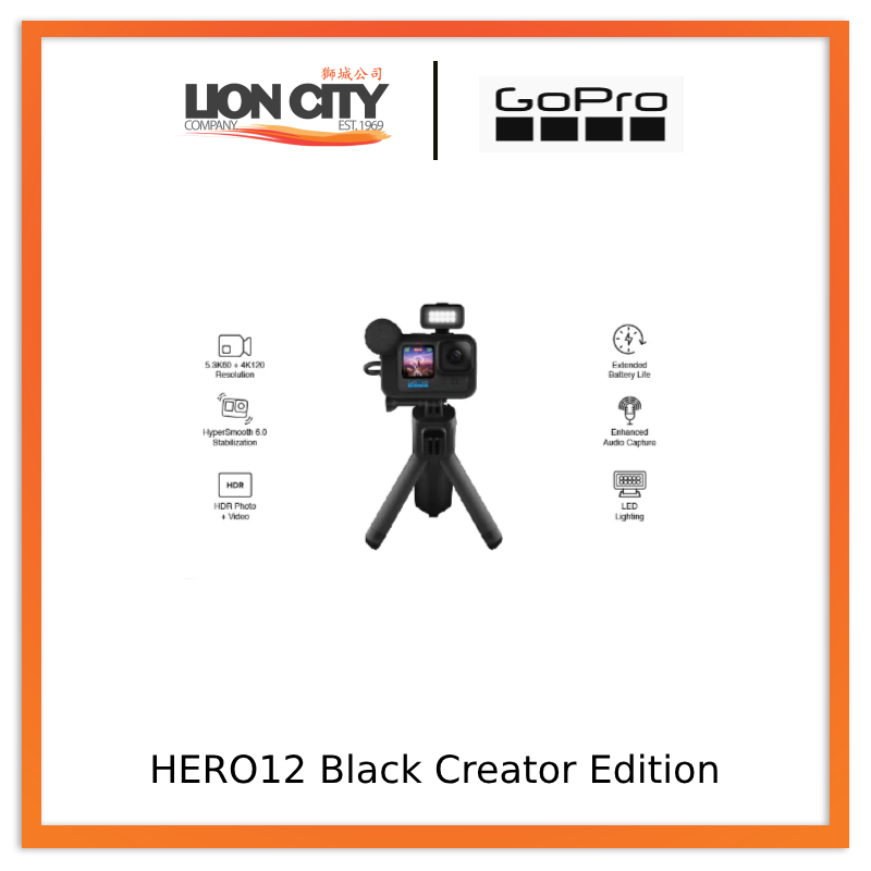 GoPro HERO12 Black Creator Edition - Waterproof 5.3K Action Camera with HyperSmooth 6.0, 27MP Photos, Live Streaming - Perfect for Vlogging, Travel Adventures & Extreme Sports