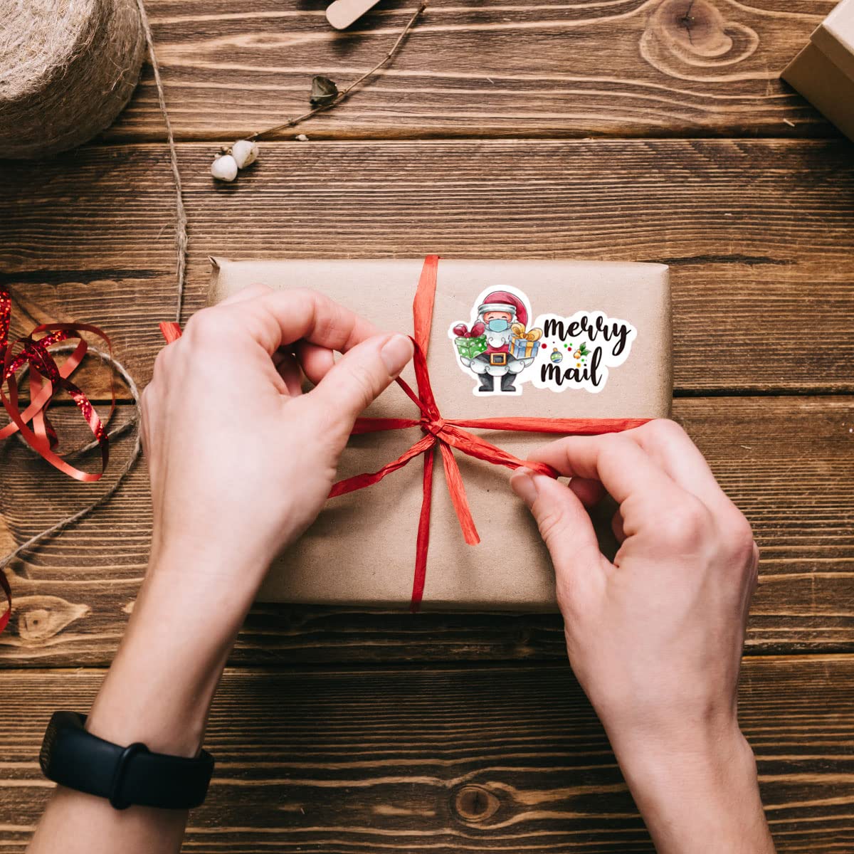 210 PCS Christmas Santa Claus Stickers for Small Business - Cute Merry Mail Stickers for Packages, Envelopes, Handmade Goods & Bags - Perfect for Holiday Gift Wrapping, DIY Crafts & Small Shop Branding