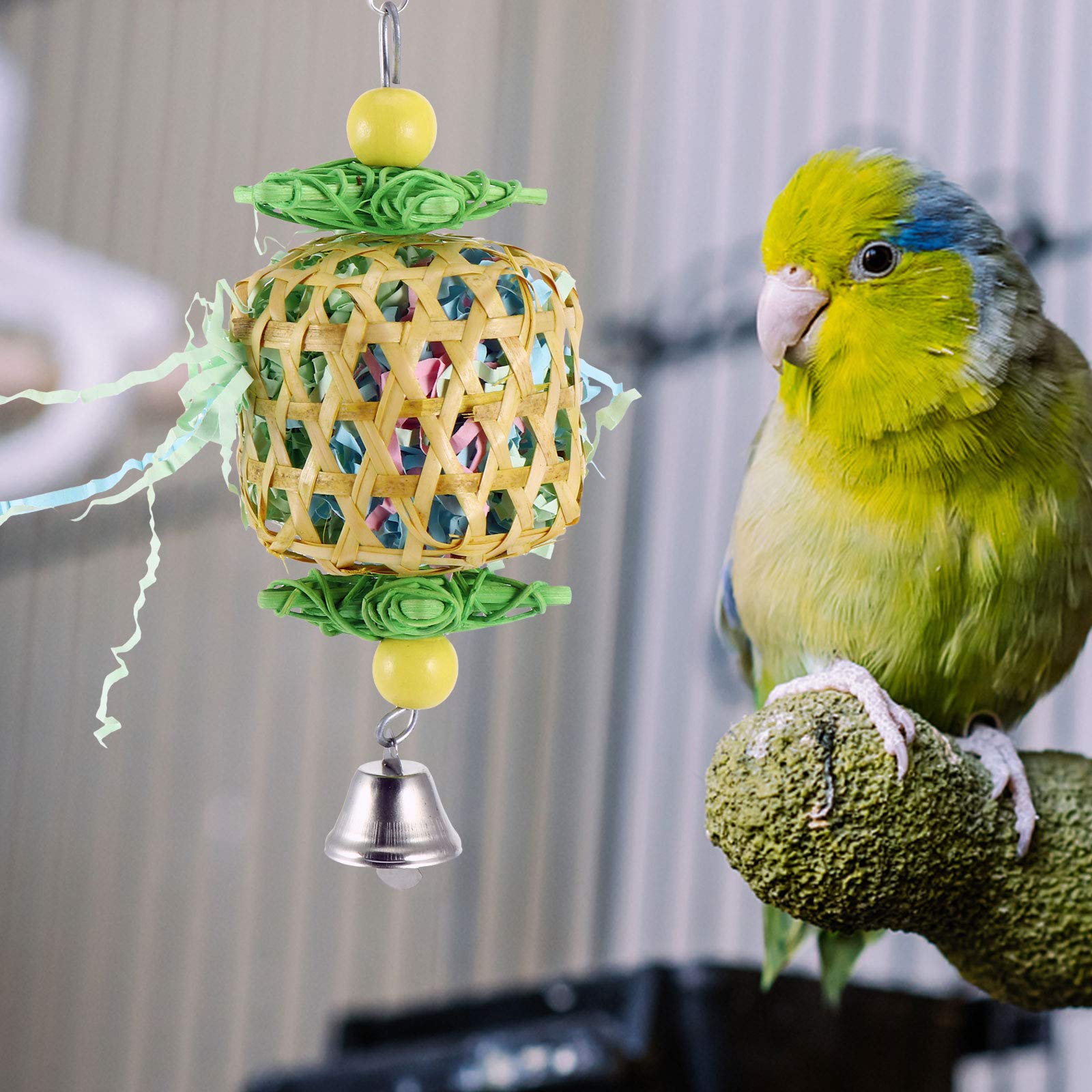 Colorful Parrot Swing Toy - Chewable Hanging Bird Cage Toy for Parrots & Small Birds | Perfect for Playtime, Exercise & Mental Stimulation in Bird Cages