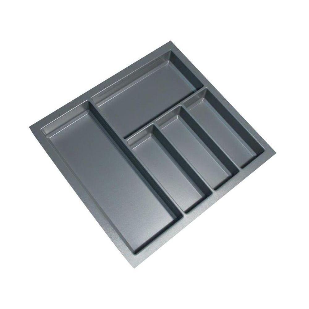Sky Wide 5 Compartment Custom Fit Cutlery Tray - Grey Kitchen Organizer for Utensils, Knives & Spoons - Perfect for Drawer Organization in Home, Office or Restaurant