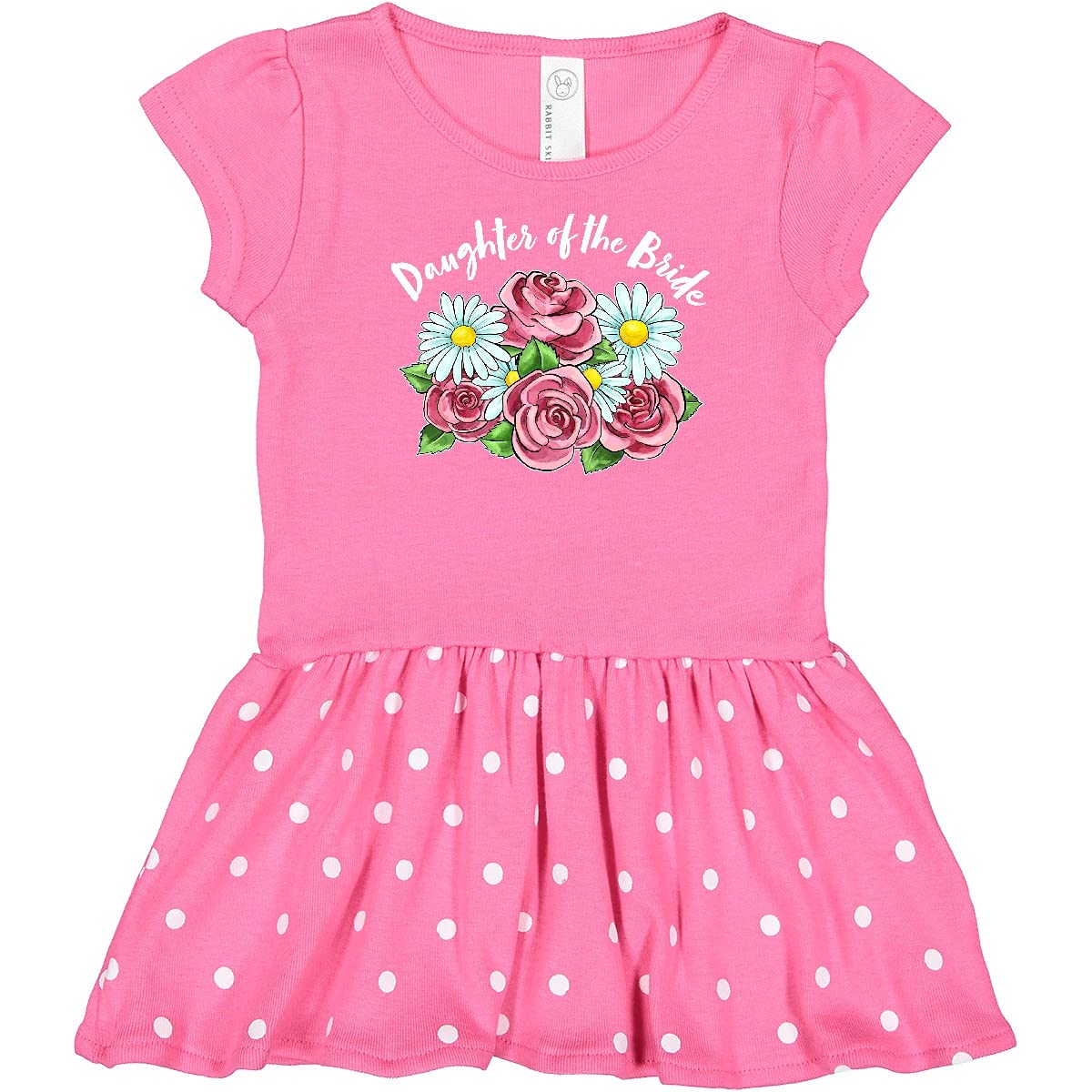 Inktastic Daughter of The Bride Roses and Daisies Infant Baby Dress - Perfect for Weddings, Baptisms & Special Occasions