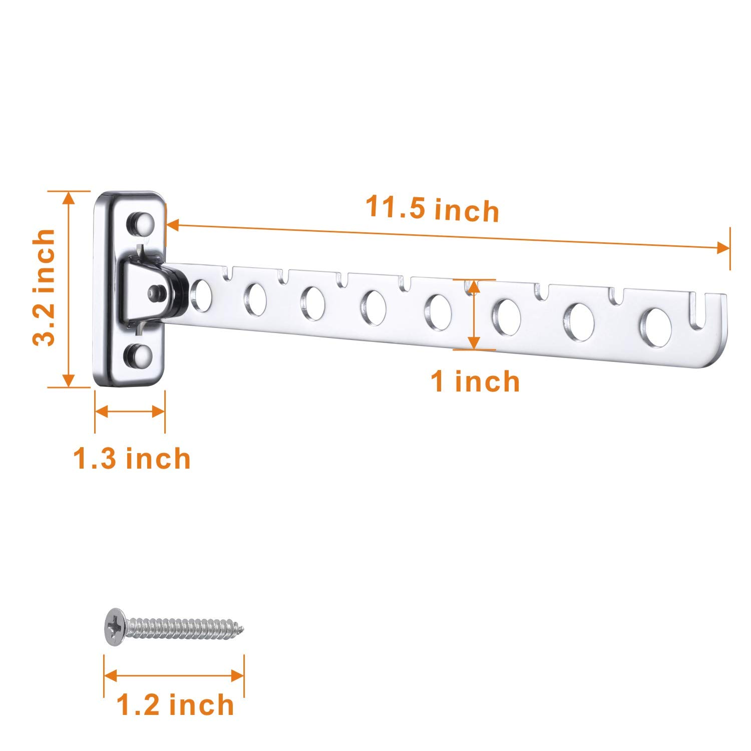 Stainless Steel Wall Mount Laundry Hanger & Dryer Rack - Collapsible Clothes Hanger for Small Spaces, Bathroom, Dorm & RV - Space Saving Folding Hooks (1 Pack) - Perfect for Apartments, Laundry Rooms & Tight Spaces