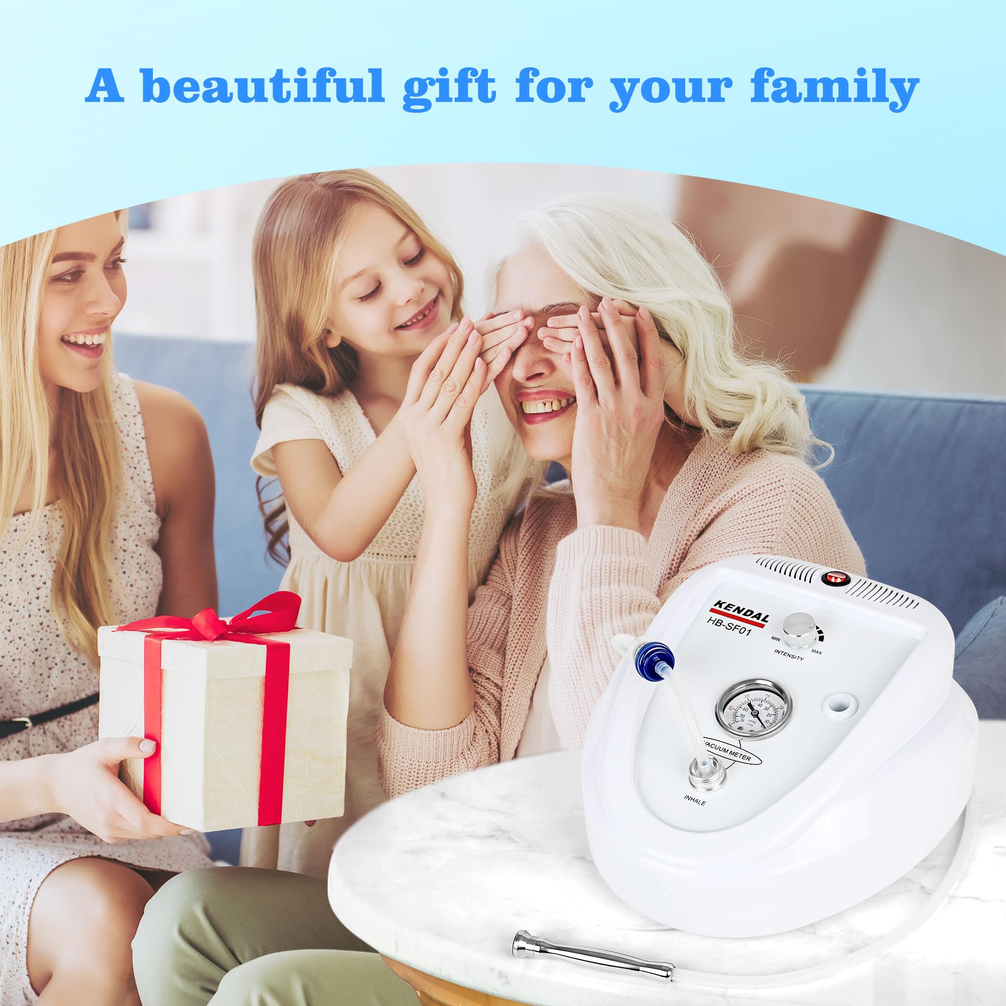 Professional Diamond Microdermabrasion Machine for Face - Kendal Dermabrasion Device with Vacuum Blackhead Removal & Hydrating Spray - Esthetician Supplies & Home Skin Care - Perfect for Acne Treatment, Anti-Aging & Glowing Skin