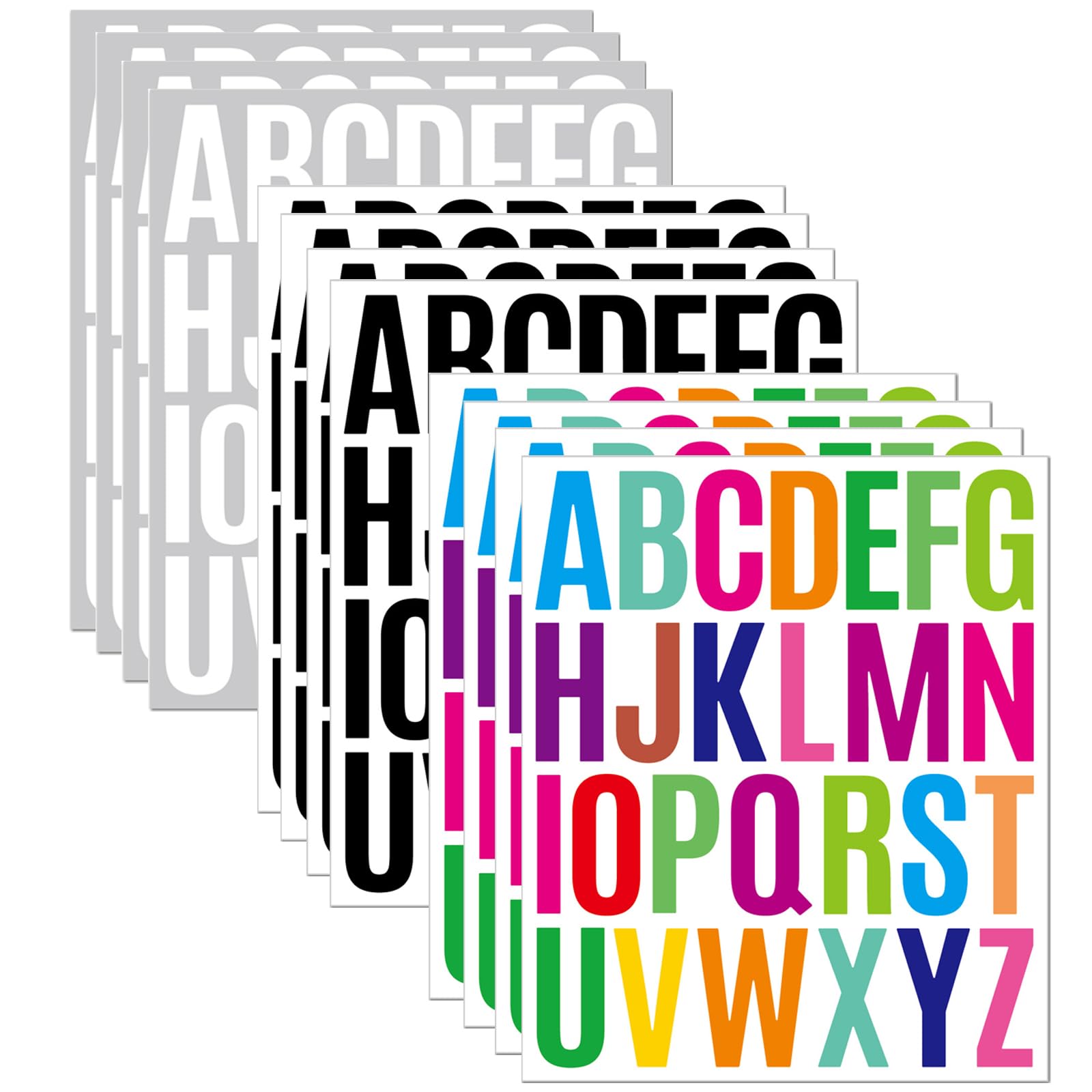 12 Sheets Letter Stickers - 312 PCS Waterproof Alphabet Stickers, 2 Inch Self-Adhesive Vinyl Letters Kit for Mailbox, Notebook, DIY Crafts & Art Projects - Perfect for Home Decor, Scrapbooking & Personalized Gifts