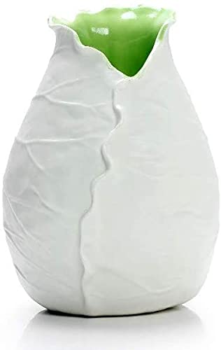 XIAOZHEN White Ceramic Lotus Leaf Vase - Unique Desktop & Living Room Decoration for Dry Flowers, Home Décor Craft Artwork | Perfect for Centerpieces, Wedding Decor, and Modern Interior Design