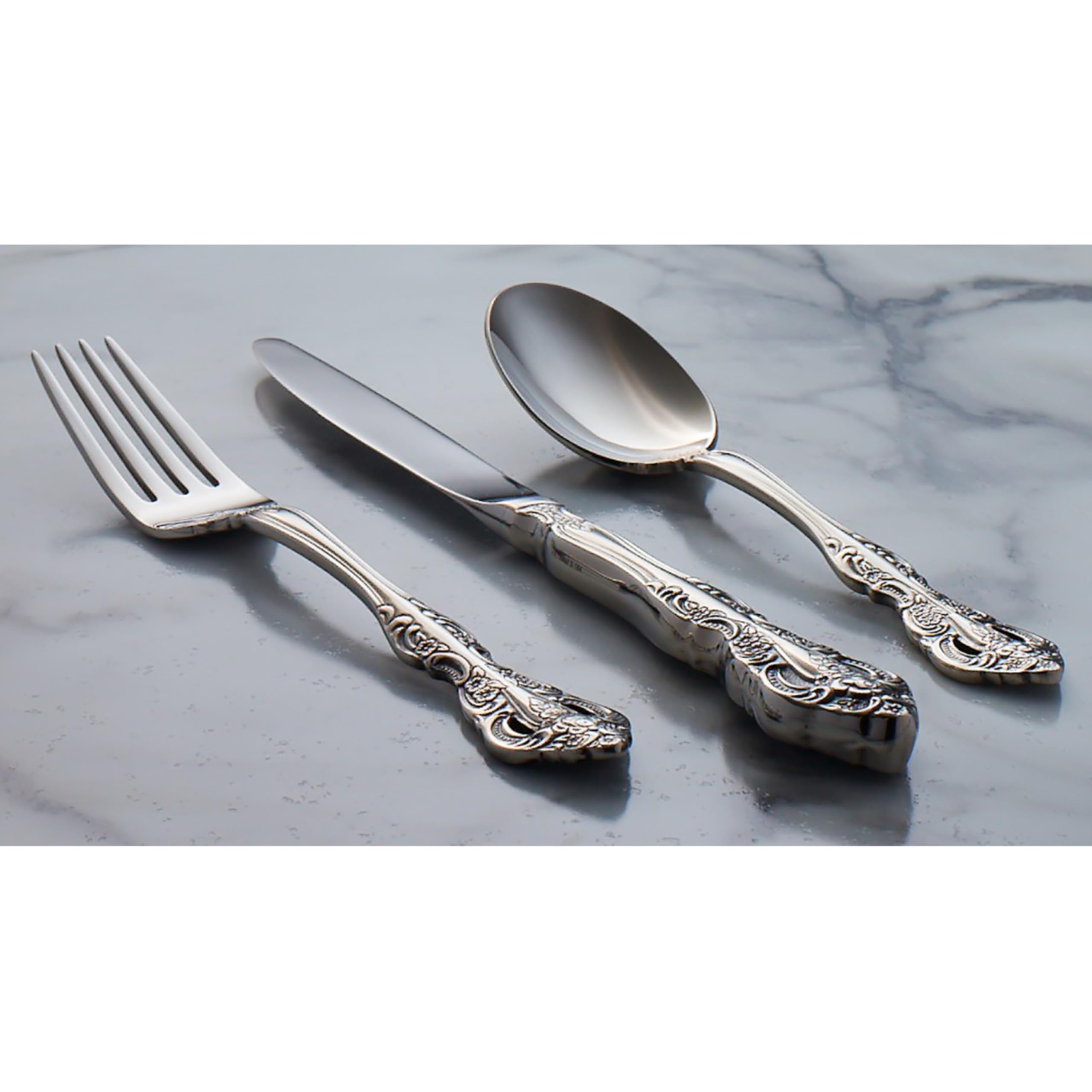 Premium Oneida Michelangelo 20-Piece Stainless Steel Flatware Set - Service for 4 - Elegant Dining Utensils for Everyday Meals & Special Occasions - Dishwasher Safe Silverware for Home, Restaurant & Wedding Use